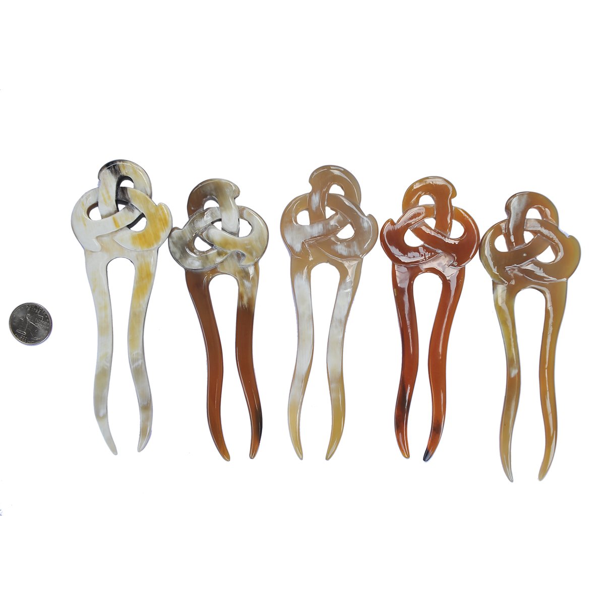 Marycrafts Celtic Knot Buffalo Horn Hair Fork - Handcrafted Hair Stick for Women, Natural Hair Accessories for Bun, Updo & Braids - Perfect for Weddings, Parties & Everyday Styling