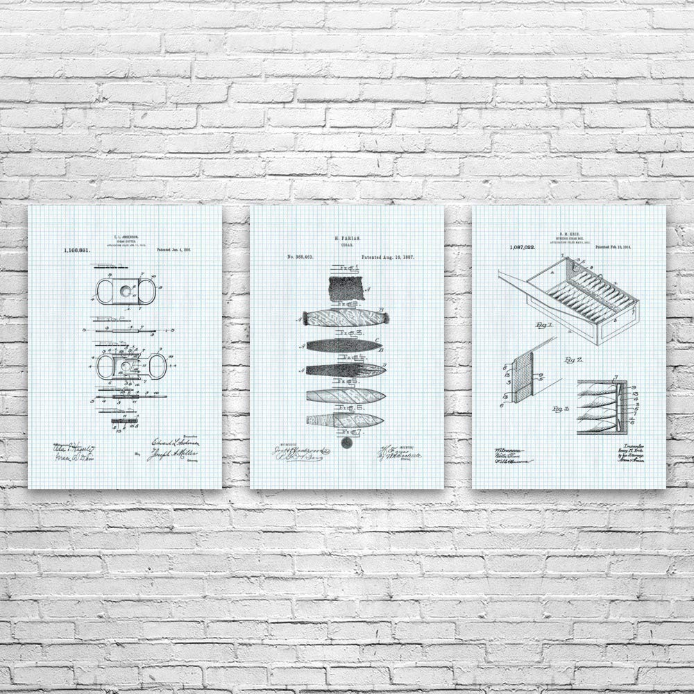 Premium Cigar Posters Set of 3 - 11x14 Inch Wall Art for Cigar Lovers, Smoking Room Decor & Man Cave - Perfect Gift for Aficionados, Humidor & Smoke Shop Display