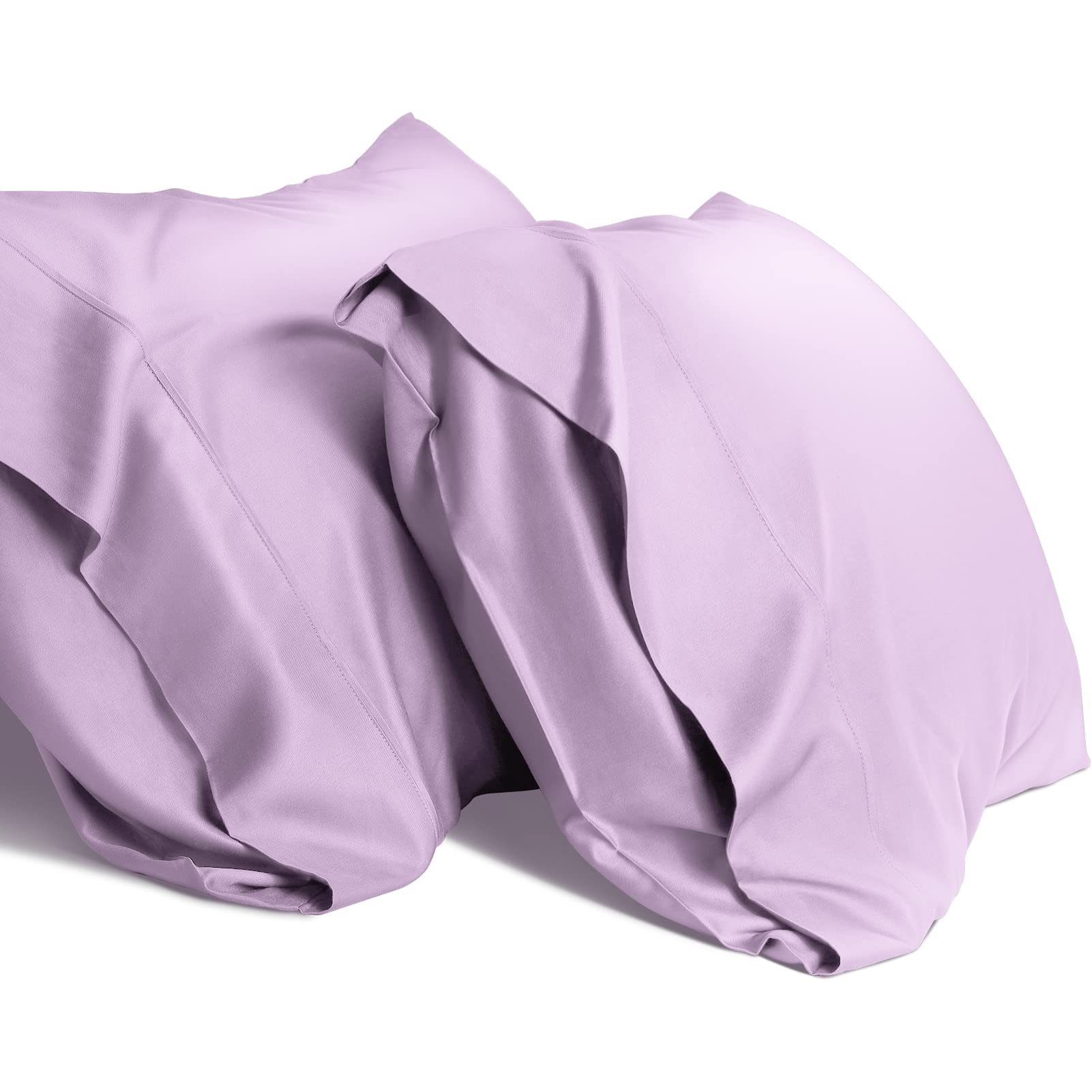 Light Purple Cooling Pillowcases - 2 Pack (20x36 Inches) for Hot Sleepers & Night Sweat Relief - Breathable & Soft Bedding for Better Sleep