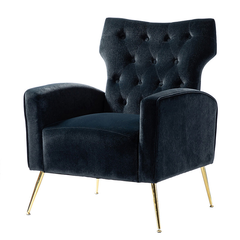 Amira Tufted Velvet Armchair - Modern Wingback Accent Chair for Living Room, Bedroom & Office - Comfortable Upholstered Lounge Chair with High Back Support