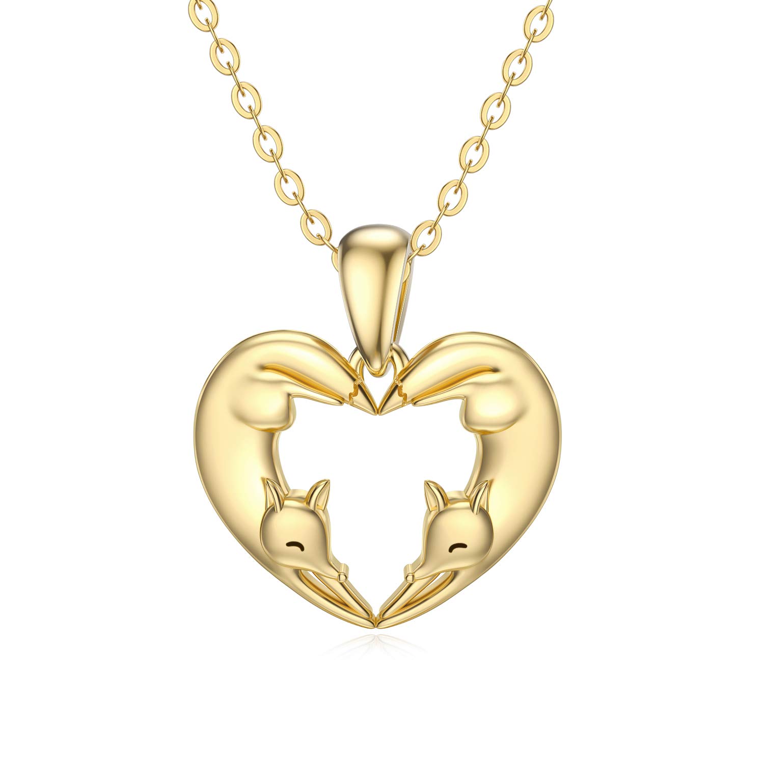 14K Yellow Gold Heart Pendant Necklace for Women - Moissanite & Pearl Love Jewelry Gift for Wife, Daughter, Mother - 16+1+1 Inch Chain - Perfect for Valentine's Day, Anniversary & Birthday Gifts