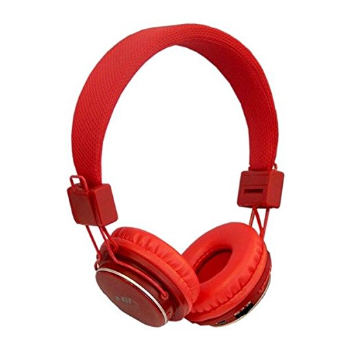 Ameego Foldable Bluetooth Headphones with Mic, Micro SD/TF Card Slot, FM Radio & 3.5mm AUX - Wireless/Wired Stereo Headset with Volume Control & APP for Smartphone, Tablet, PC, Laptop, Gaming (Red) - Perfect for Commuting, Workouts & Home Entertainment
