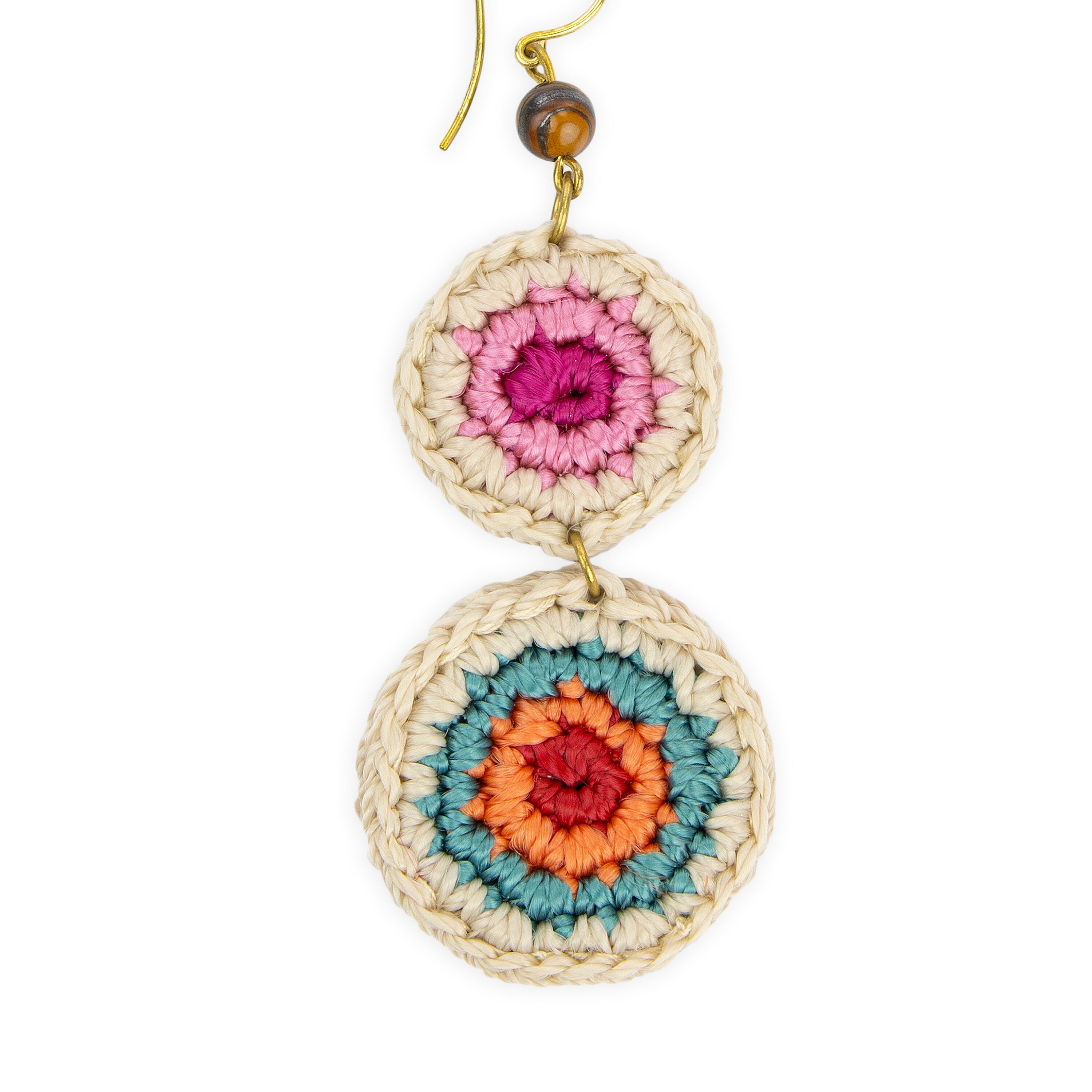 Elegant Jasper Double Disc Earrings for Women - Boho Chic Dangle Jewelry for Casual & Party Wear