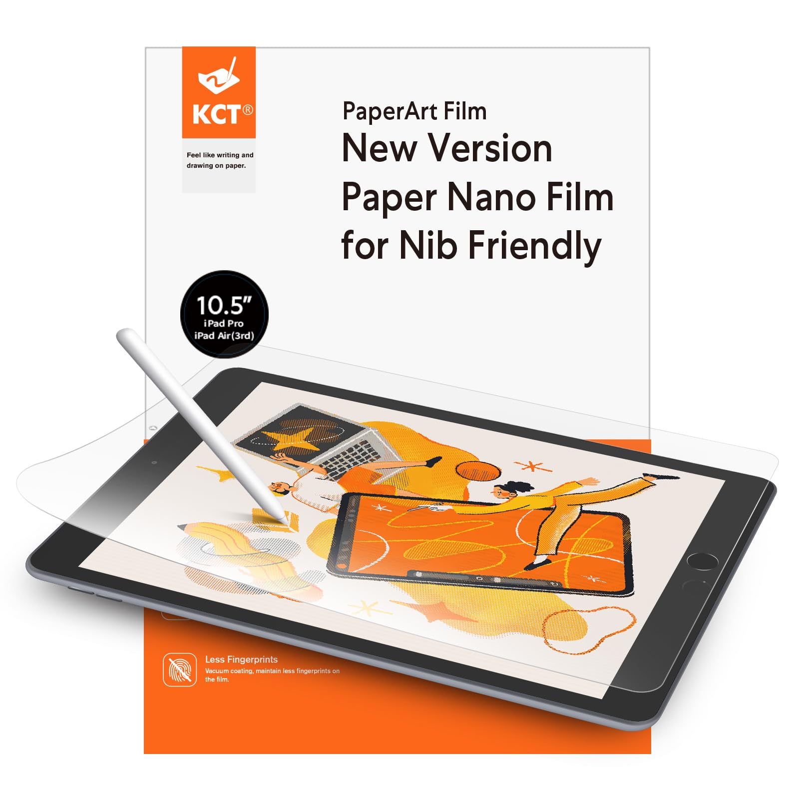 KCT 2 Pack Matte Paperfeel Screen Protector for iPad Air 3 (2019) & iPad Pro 10.5 (2017) - Anti-Glare PET Film Drawing Screen Protector with Easy Installation Kit | Perfect for Artists, Designers & Note-Taking