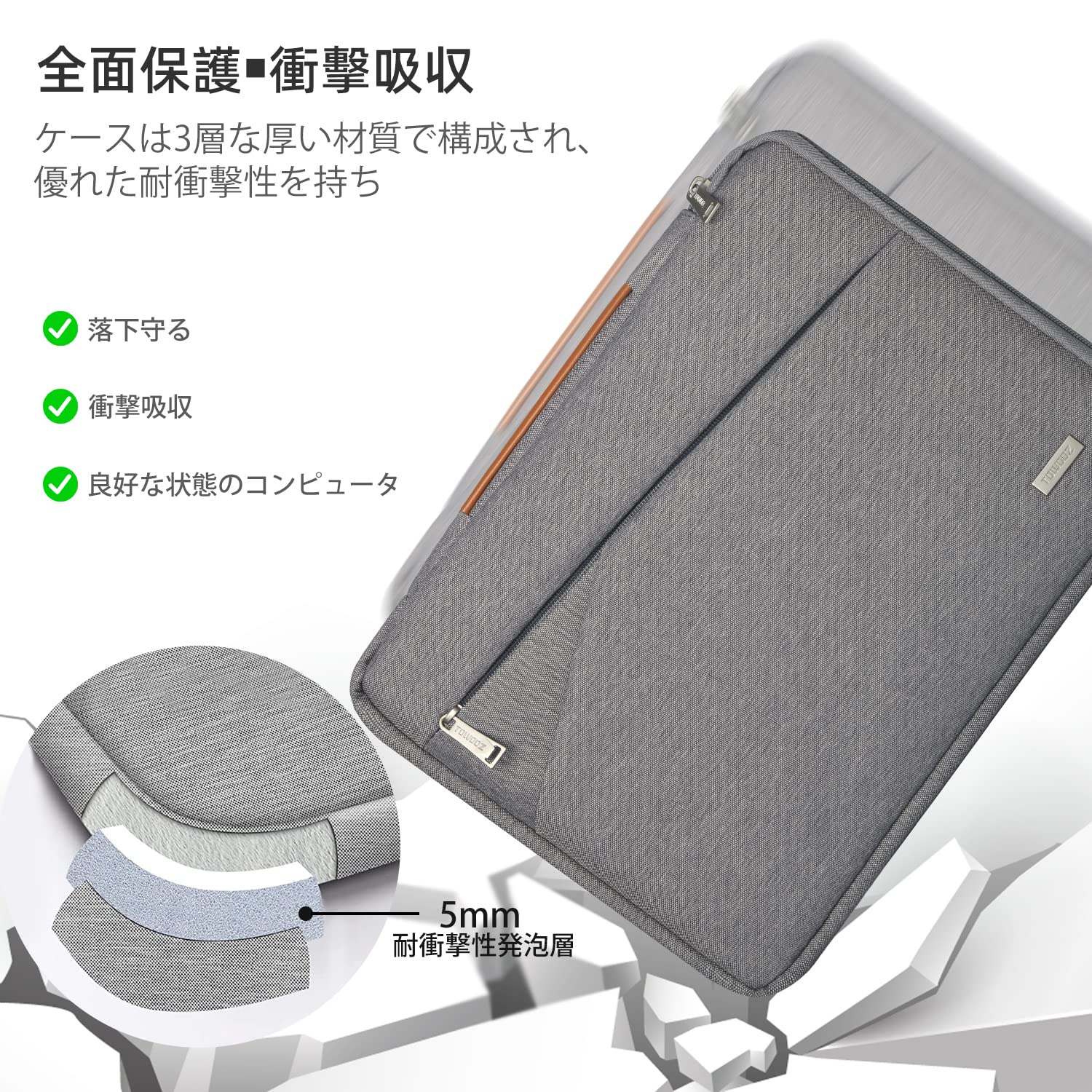 TOWOOZ 13 Inch MacBook Air & Pro Laptop Sleeve Bag - Shockproof Waterproof Carrying Case with Handle & Accessory Pocket | 360° Protection for MacBook Air 13