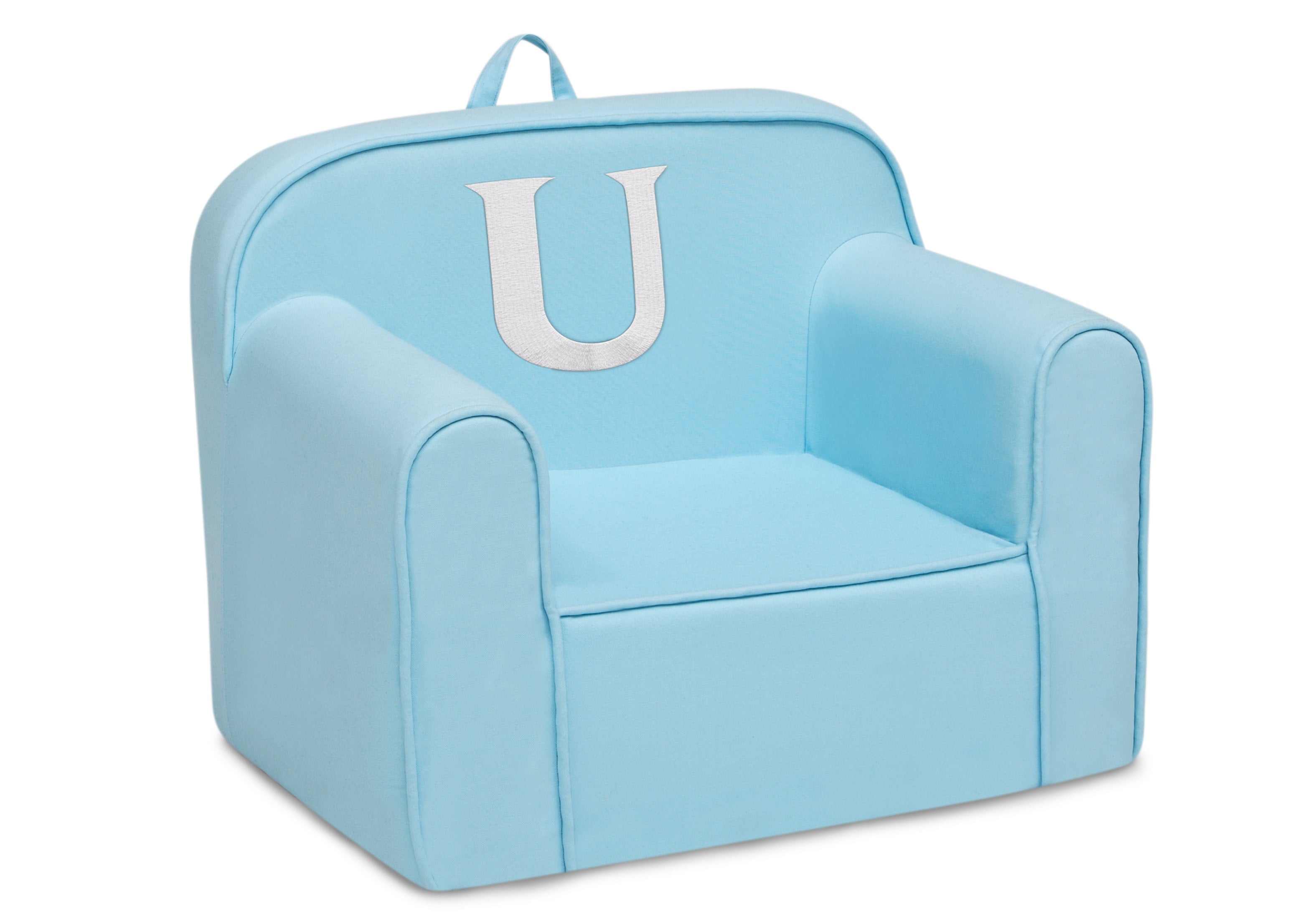 Personalized Monogram Light Blue Cozee Chair - Custom Plush Recliner for Living Room, Nursery & Office - Cozy Reading & Relaxation Seat