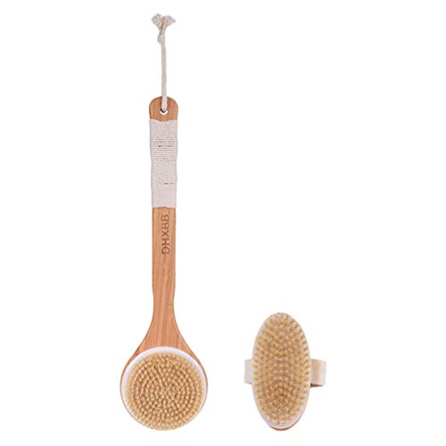 Beaupretty 2-Piece Bath Body Brush Set with Long Handle - Exfoliating Back Scrubber & Massage Brush for Women & Men - Perfect for Shower, Spa, and Home Bathroom Use