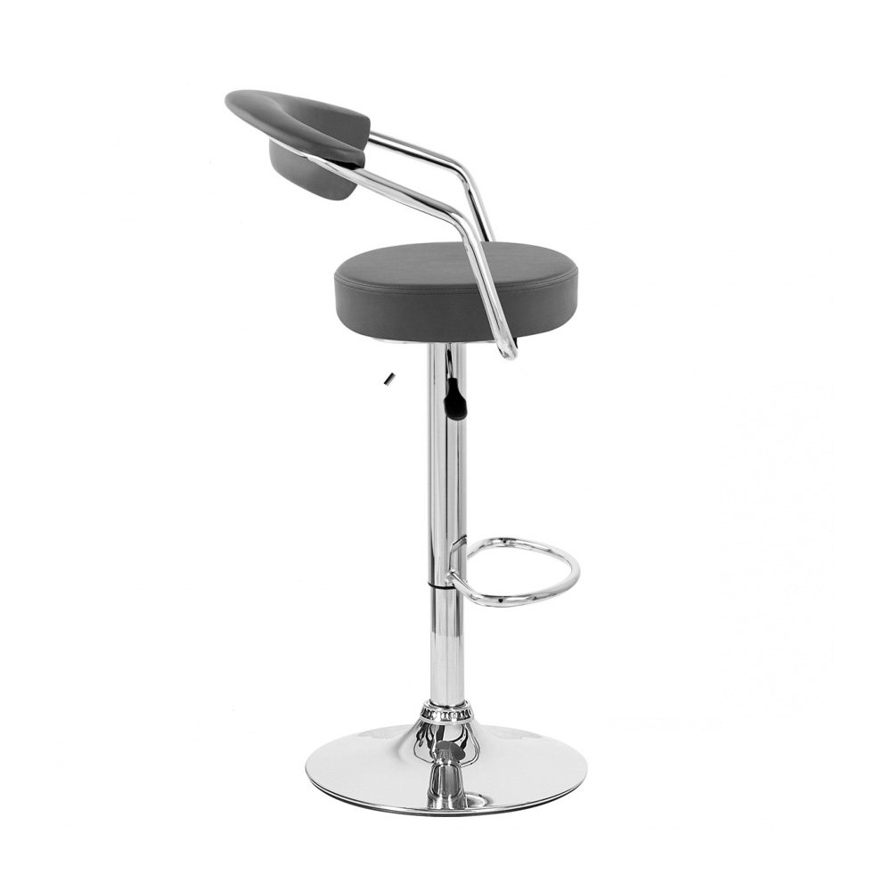 Zool Contemporary Adjustable Faux Leather Barstool Set of 2 - Black Licorice, Perfect for Kitchen Islands and Home Bars