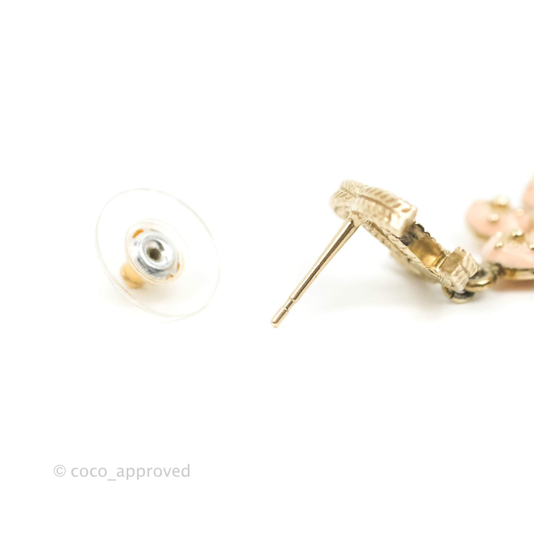 Chanel CC Pearl Flower Drop Earrings - 18K Gold Tone Luxury Jewelry for Women | Perfect for Weddings, Parties & Special Occasions