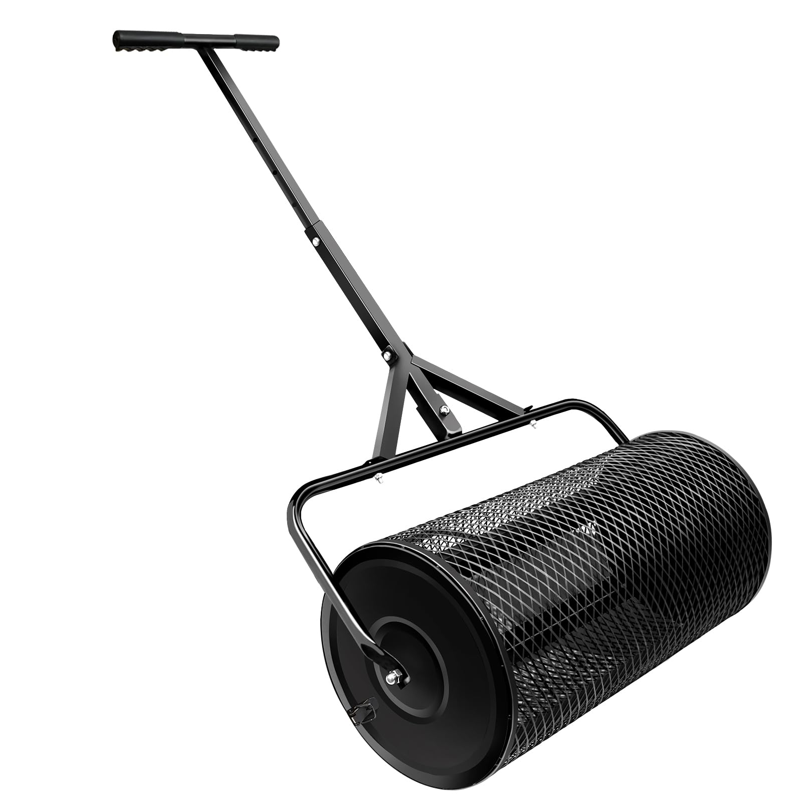 24 Inch Heavy Duty Compost Spreader for Lawn, Garden & Yard - Upgraded Hook Handle, Lightweight & Durable for Planting & Seeding (Black, 27 Inch, Y-Style) | Perfect for Fertilizing, Mulching & Soil Amendment