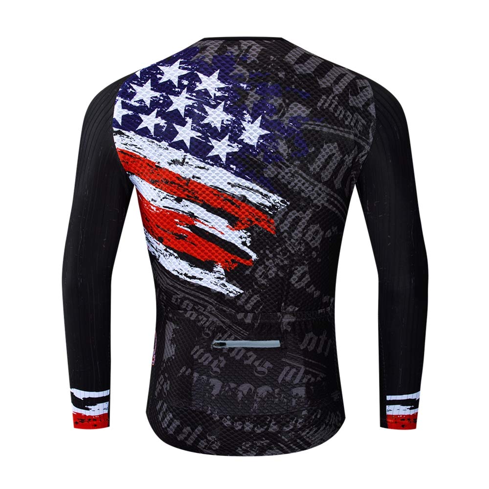Breathable Long Sleeve Cycling Jersey for Men - Mountain Bike Shirt with Moisture Wicking - Perfect for Autumn Road & Trail Riding