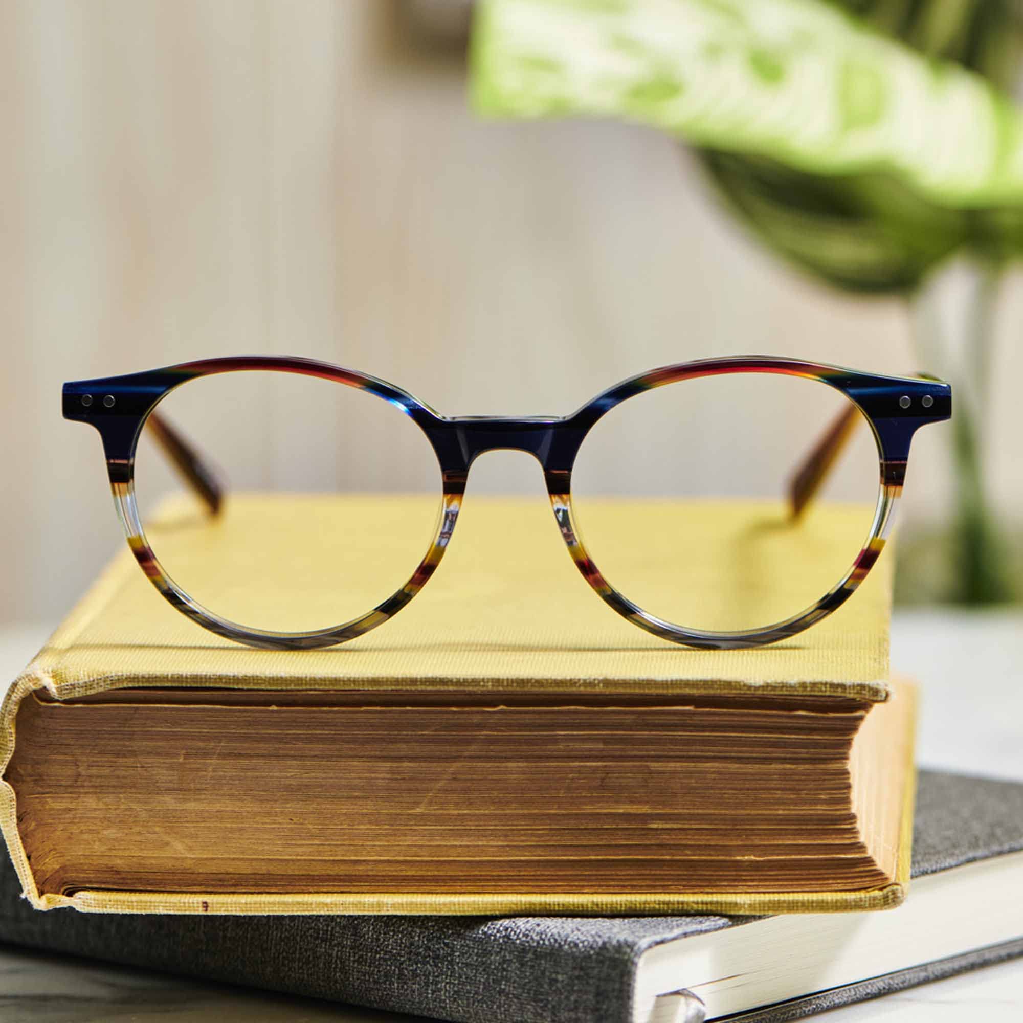 eyebobs Case Closed Wide Reading Glasses for Men & Women | Premium Round Frame for Wide Faces | Sizes 0.0x to 4.0x | Perfect for Office, Reading & Computer Work