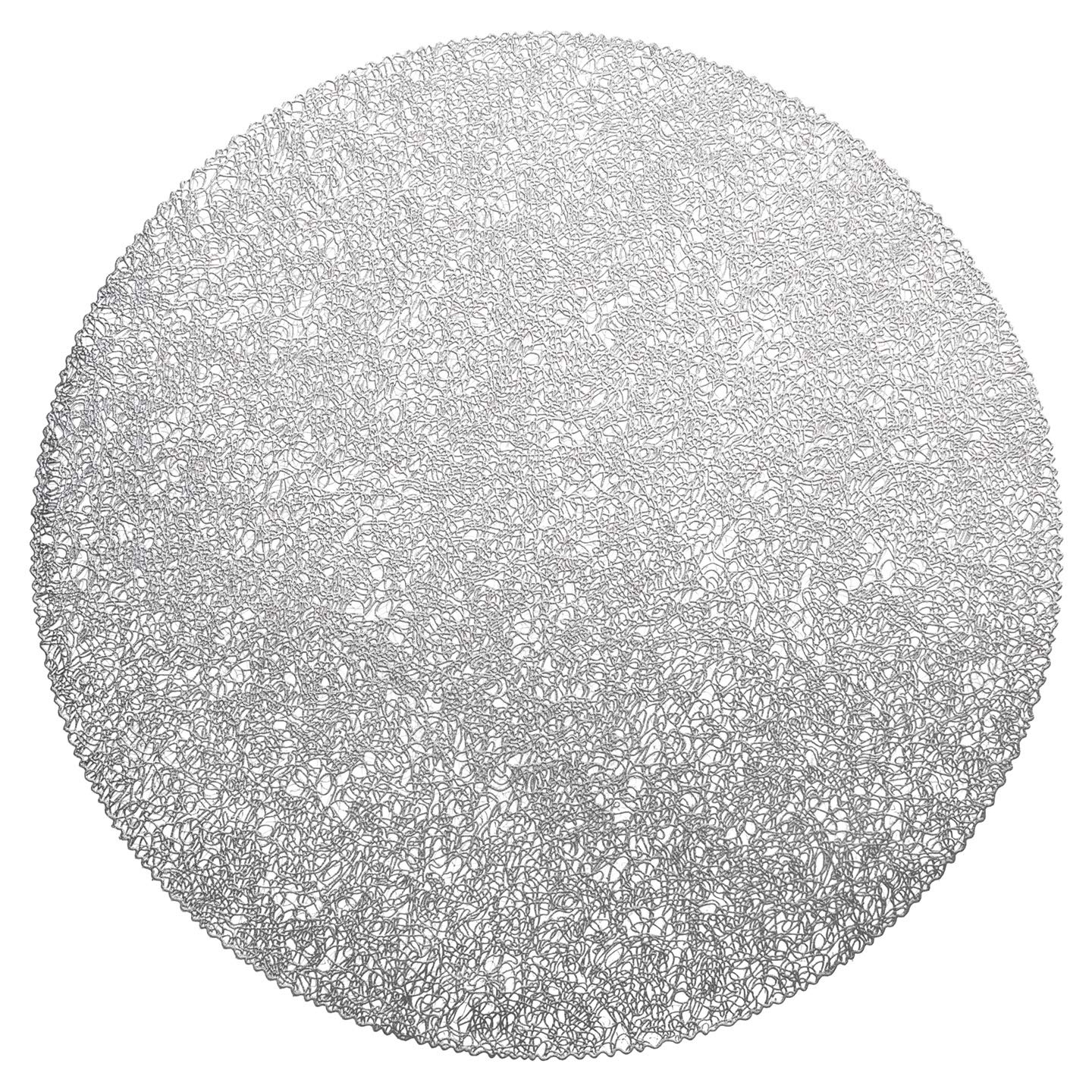 120-Pack Metallic Silver Pressed Vinyl Round Placemats - Elegant Wedding Table Decor & Dinner Party Centerpieces for Glamorous Occasions