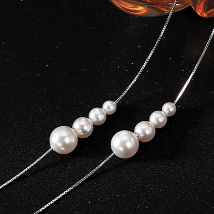 Dainty Irregular Pearl Bead Chain Necklace | XL9015 - Elegant Layering Jewelry for Women, Perfect for Weddings, Parties & Everyday Wear
