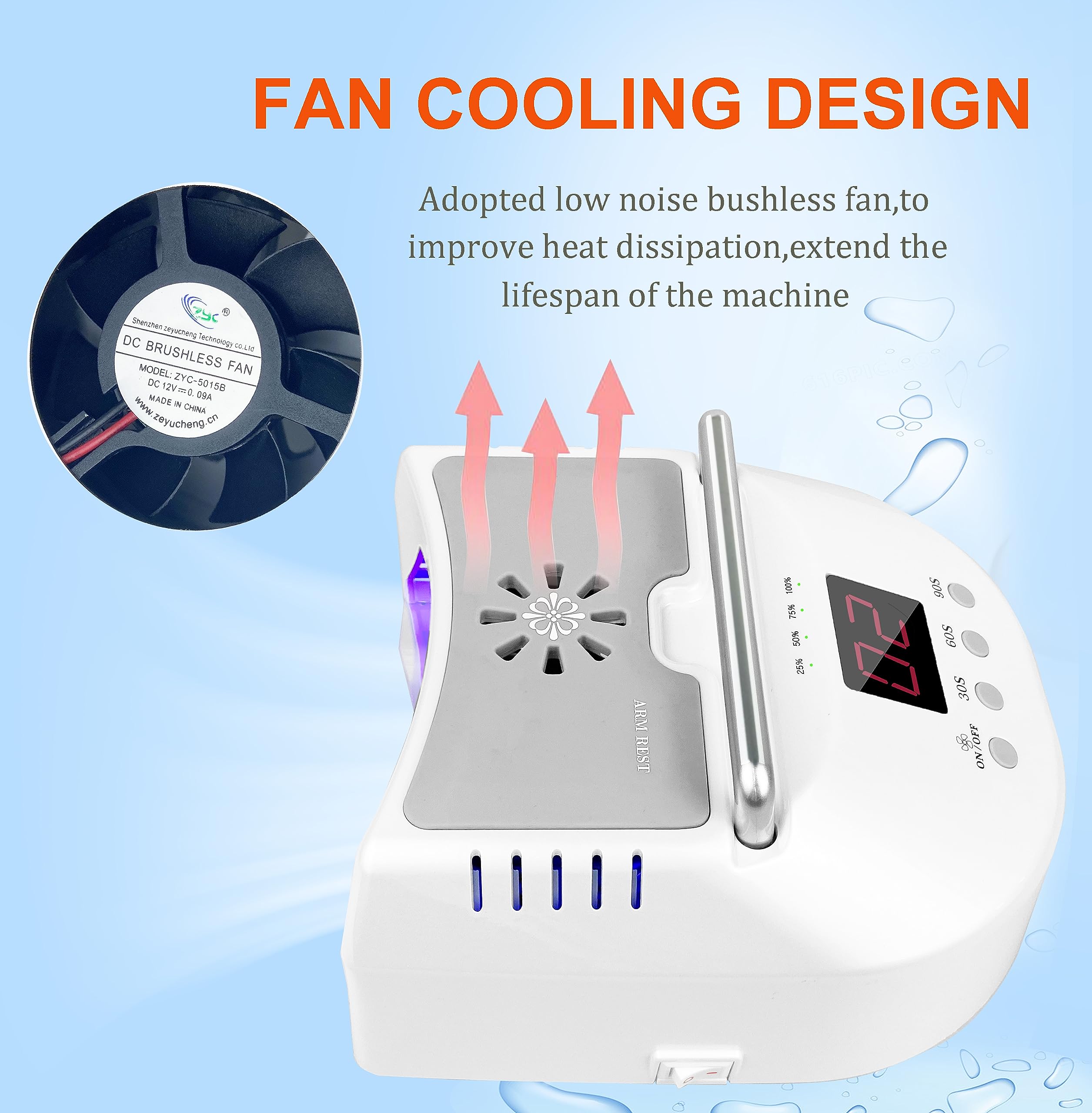 Professional Cordless LED UV Nail Lamp - Fast Drying for Gel & Acrylic Nails, Salon-Grade Manicure Light with 48W Power (White) | Perfect for Home Use, Nail Salons & Mobile Nail Technicians