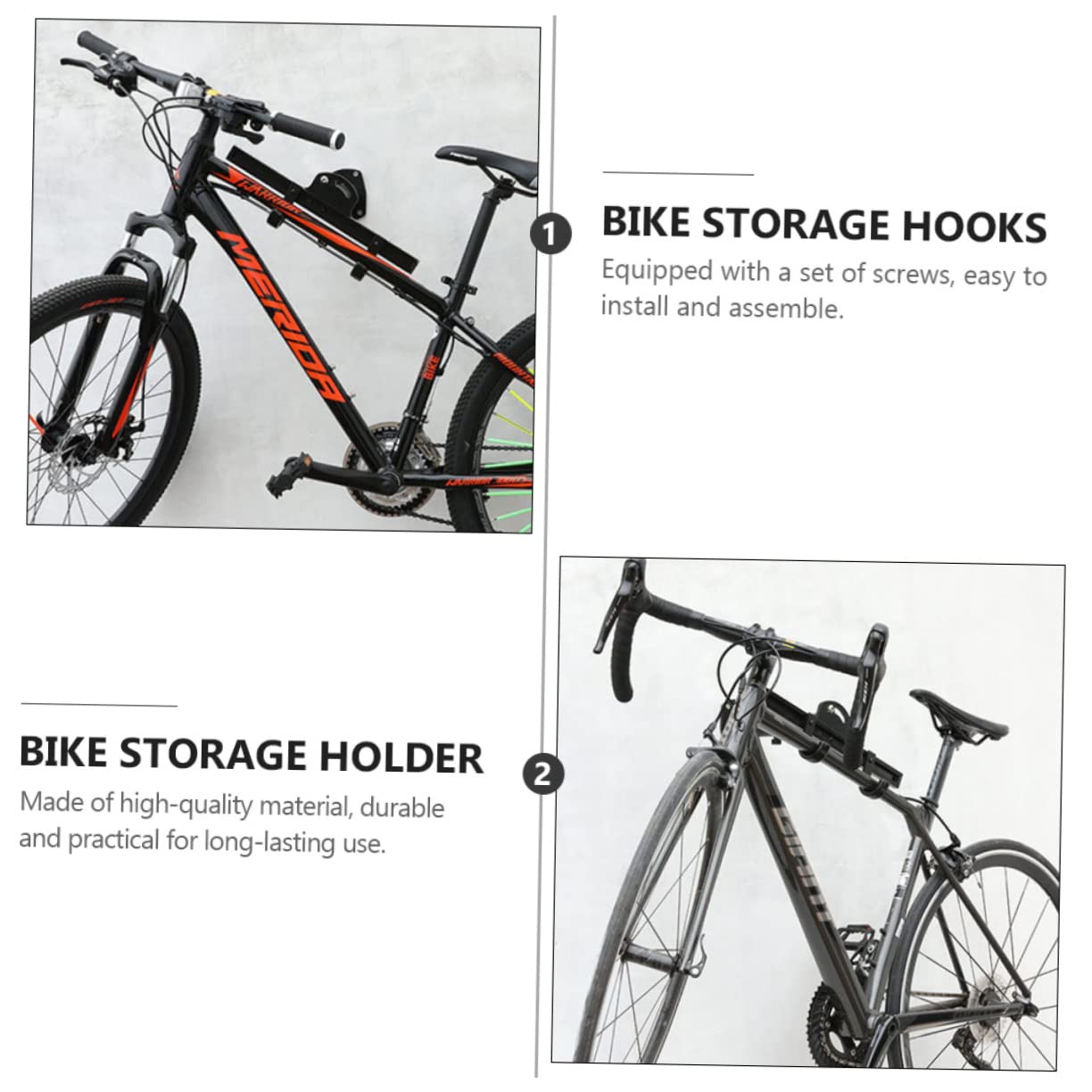 SUPVOX Bike Wall Hanger - Space Saving Bicycle Storage Rack for Garage & Home