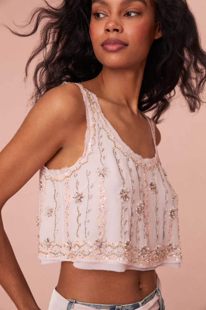 Ensor Embellished Crop Top for Women - Trendy Lilac Off Shoulder Blouse for Summer, Party & Casual Wear