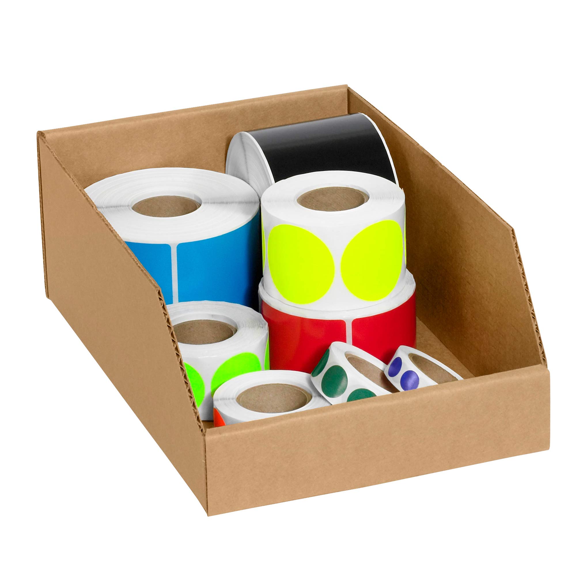Aviditi 12-Pack Corrugated Cardboard Storage Bins - Heavy Duty Kraft Organizer for Warehouse, Garage, Home & Office - Perfect for Storing Tools, Toys, Clothes & Seasonal Items