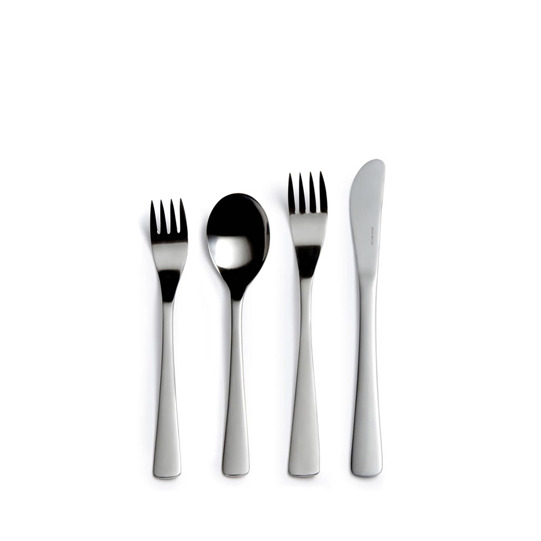 Premium Stainless Steel Café Flatware Set - 4-Piece Place Setting for Coffee Shops, Restaurants & Home Dining
