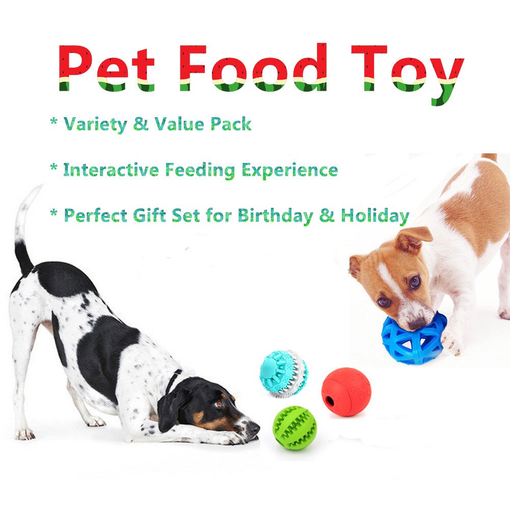 Interactive Dog Treat Dispensing Toy - 4 Pack IQ Puzzle Balls for Mental Stimulation, Dental Health & Slow Feeding | Perfect for Boredom Relief, Teething Puppies & Portion Control | Indoor & Outdoor Playtime Fun