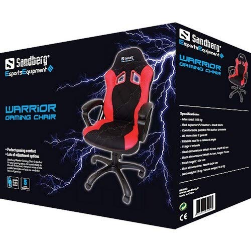 Warrior 640-80 Ergonomic Gaming Chair with Lumbar Support - Red | Comfortable PC & Console Gaming Chair for Home & Office Use