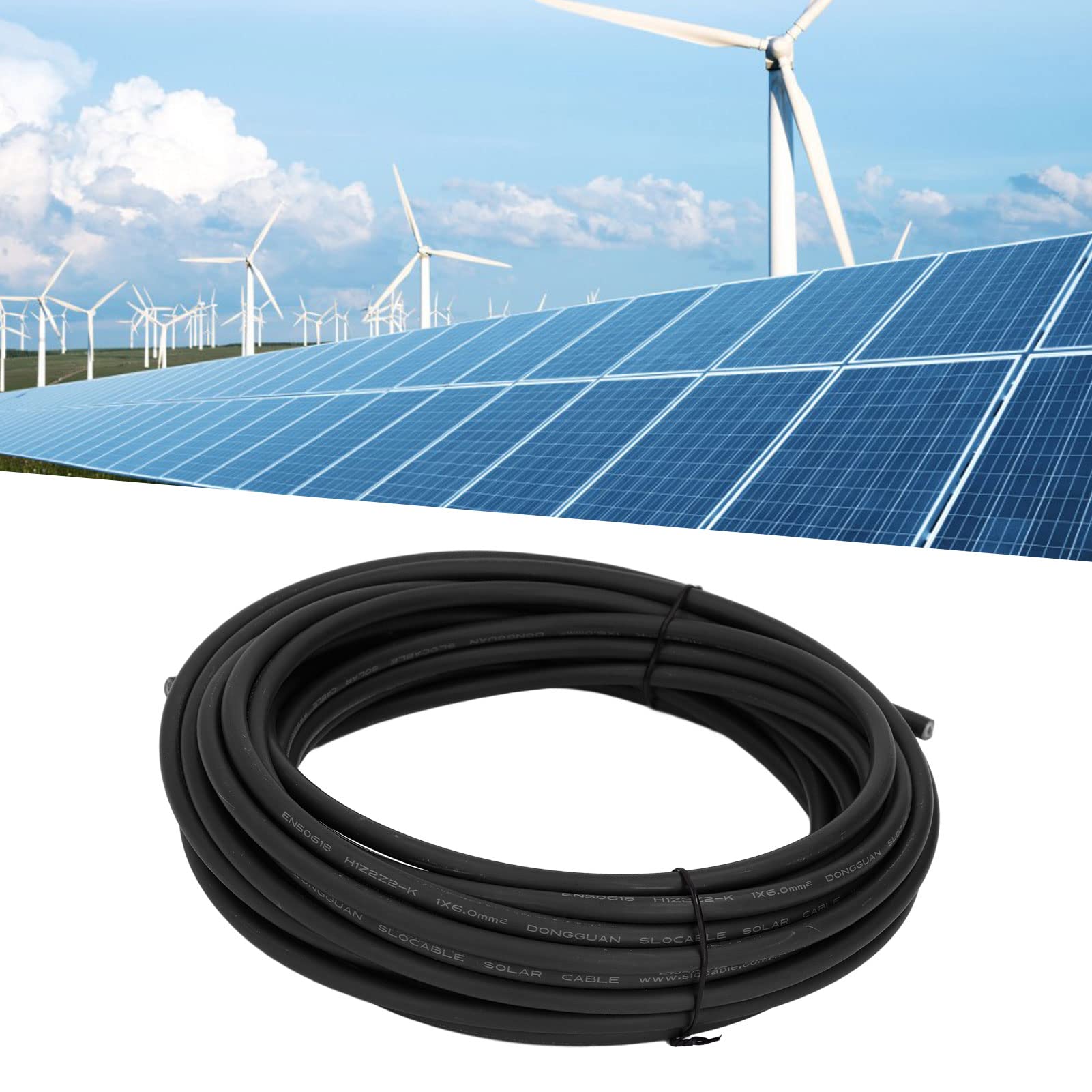 EXCLUZO 10m Solar Power Cable - Tinned Copper Solar Panel Wire with XLPE Insulation, Anti-Corrosion for Industrial Use (Black) | Perfect for Solar Panel Installations, Outdoor Power Systems & Renewable Energy Projects