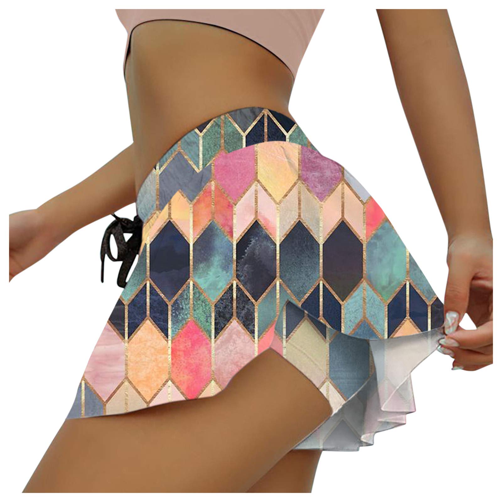 Women's Swim Shorts - Quick-Dry Sports Bottoms with Drawstring for Beach, Pool & Summer Activities | Fashionable Culotte Design for Active Lifestyles