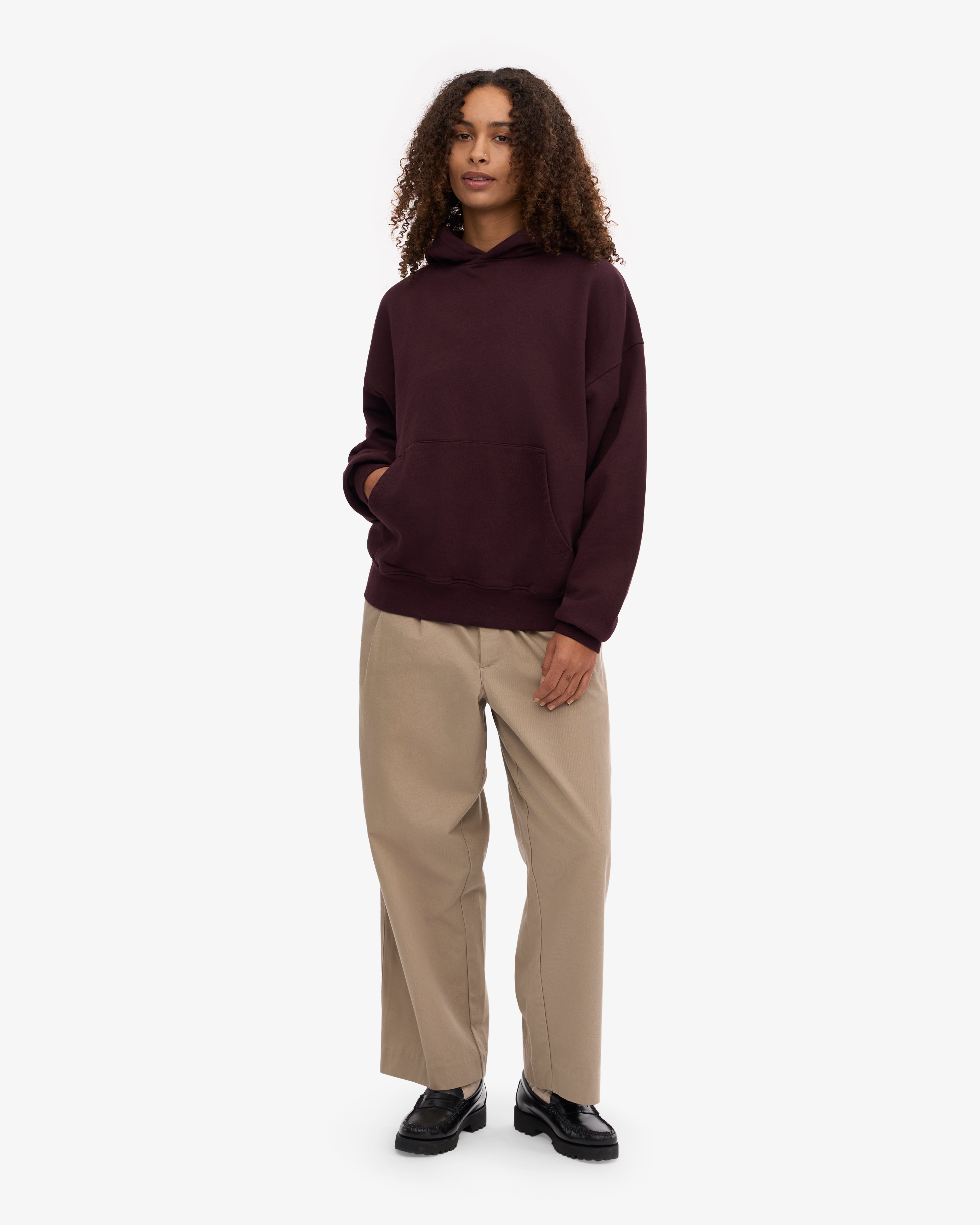 Organic Oversized Hoodie - Oxblood Red | Cozy Unisex Pullover for Men & Women | Perfect for Casual Wear, Loungewear & Outdoor Activities