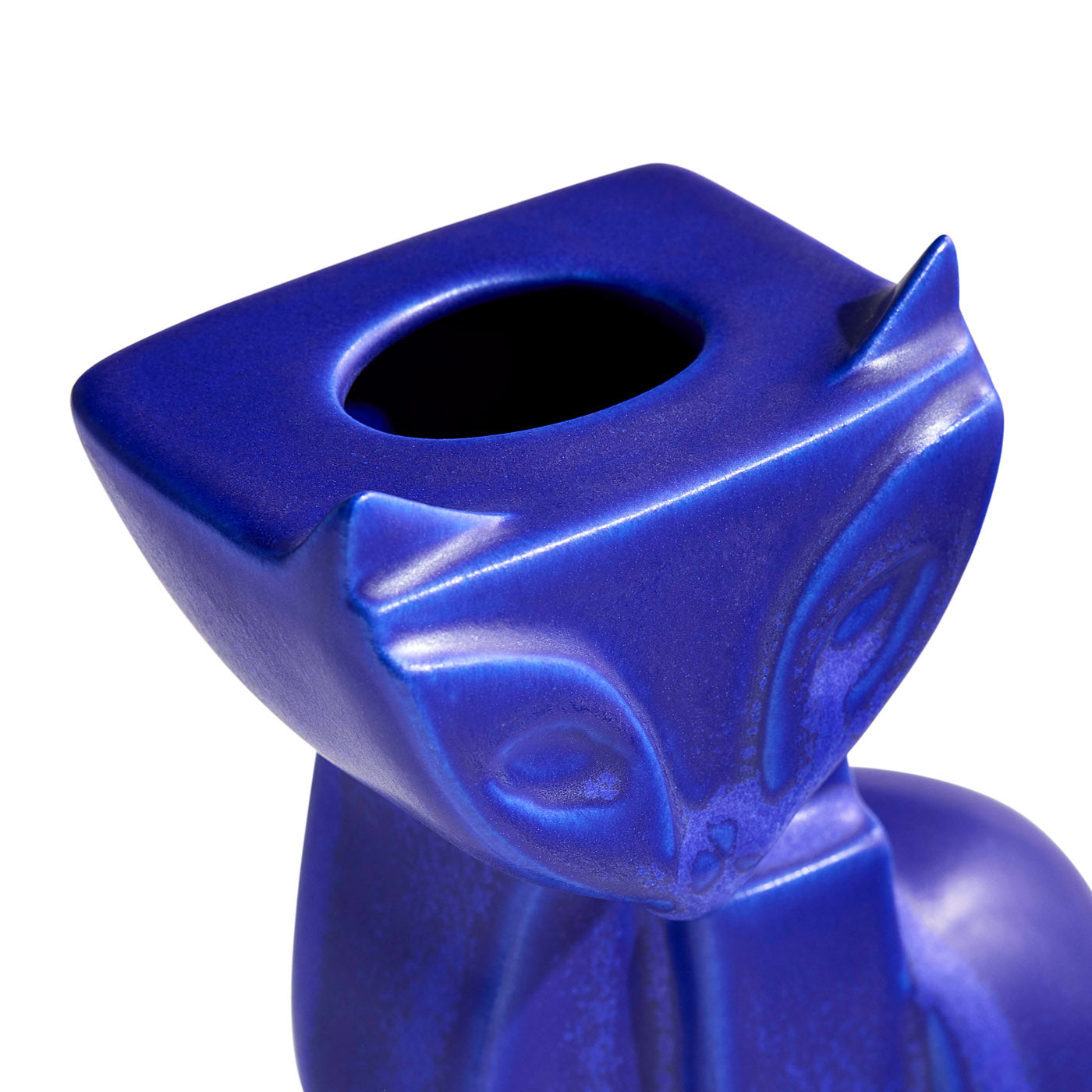 Cobalt Blue Cat Vase - Handmade Ceramic Flower Vase for Home Decor, Perfect for Living Room, Bedroom, and Office Desk Decoration
