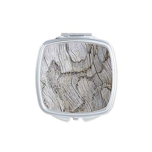 DIYthinker Old Bark Texture Grey Stripes Mirror - Portable Compact Double-Sided Pocket Makeup Mirror for Travel, Home & On-the-Go Touch Ups