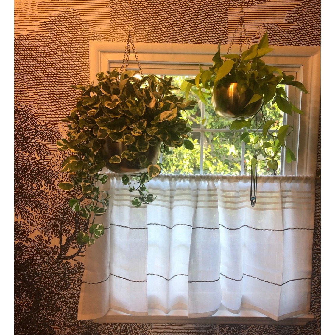Premium Culcheth Cream Pure Linen French Bistro Cafe Curtains - Elegant Window Treatment for Kitchen, Dining Room & Coffee Shop Decor