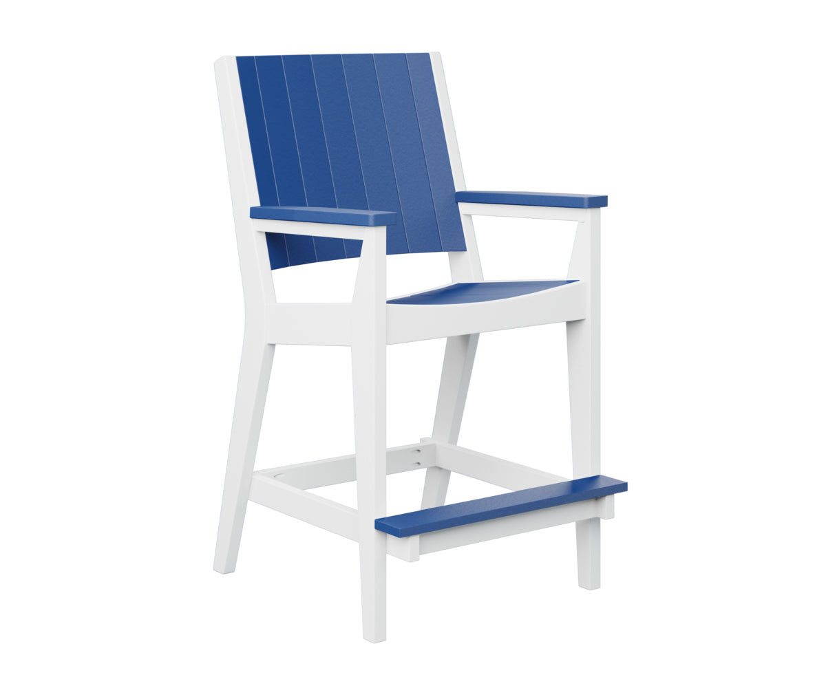 Berlin Gardens Mayhew Chat Bar Chair - Rustic Wooden Bar Stool for Kitchen Island, Pub & Outdoor Patio - Comfortable Counter Height Seating for Home & Commercial Use
