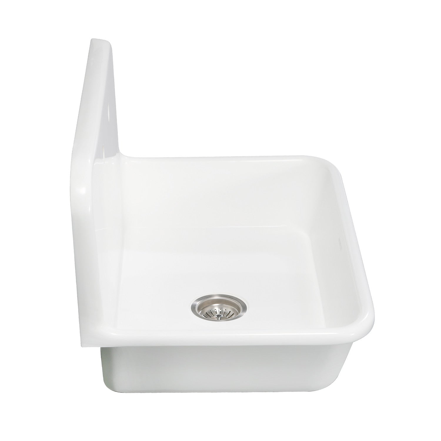 Arcticstone GKTA302119 30-Inch White Solid Surface Kitchen Sink - Single Bowl Top Mount with Backsplash & Strainer, Matte Finish - Perfect for Modern Farmhouse & Contemporary Kitchen Remodels