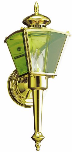 Design House 502021 Hancock 1-Light Indoor/Outdoor Wall Sconce in Polished Brass - Perfect for Porch, Patio, Entryway & Garden Lighting
