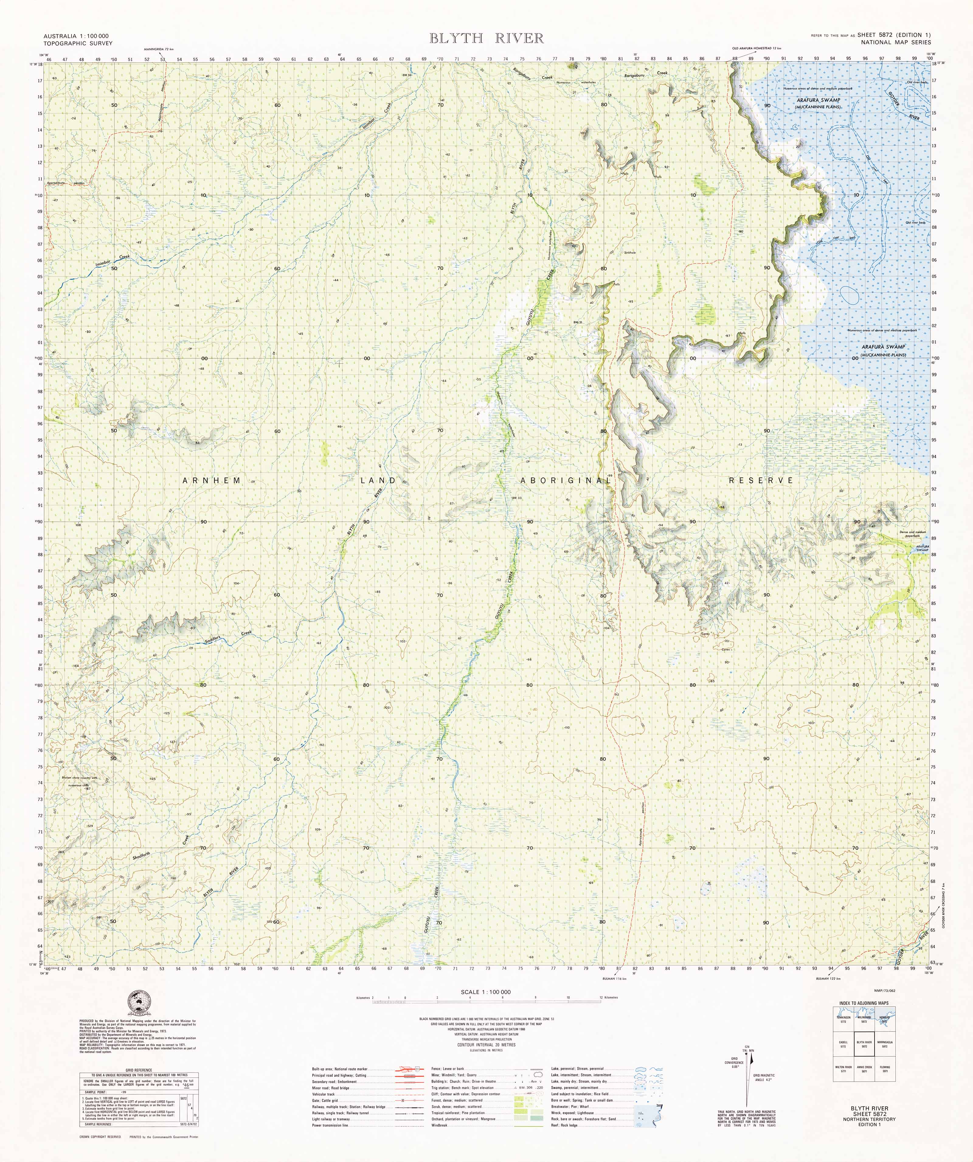5872 Blyth River 1:100,000 Scale Topographic Map - Hiking, Camping & Outdoor Adventure Navigation