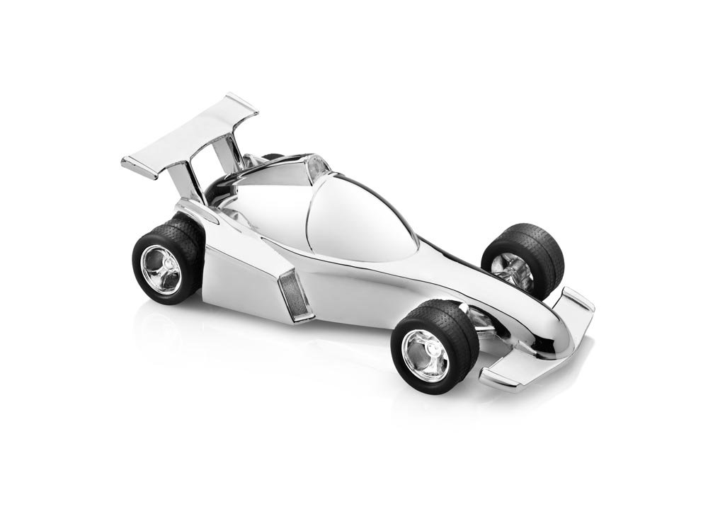 Silver Money Box Racing Car Piggy Bank - Fun Savings for Kids & Collectors | Perfect for Birthday Gifts & Financial Education