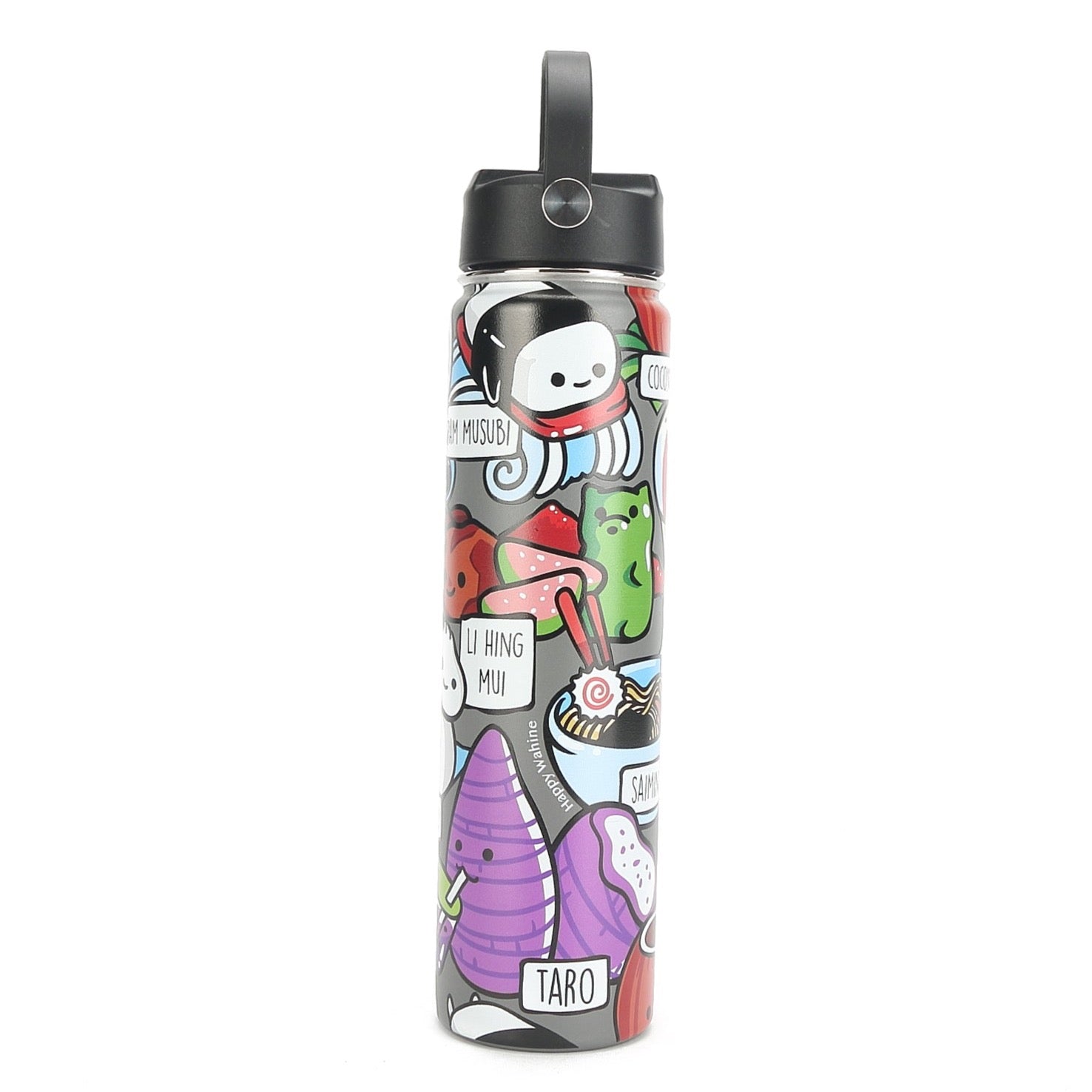 24oz Insulated Stainless Steel Water Bottle - Leak Proof, Double Wall Vacuum, Keeps Drinks Hot/Cold for 24 Hours - Craving Hawai'i Grey - Perfect for Hiking, Gym & Outdoor Activities