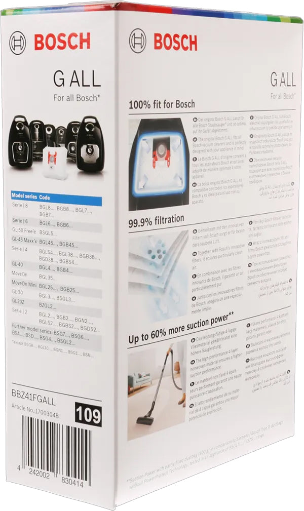 BBZ41FG Type G Vacuum Cleaner Dust Bags - Compatible with Multiple Vacuum Models - Perfect for Home Cleaning & Pet Hair Removal