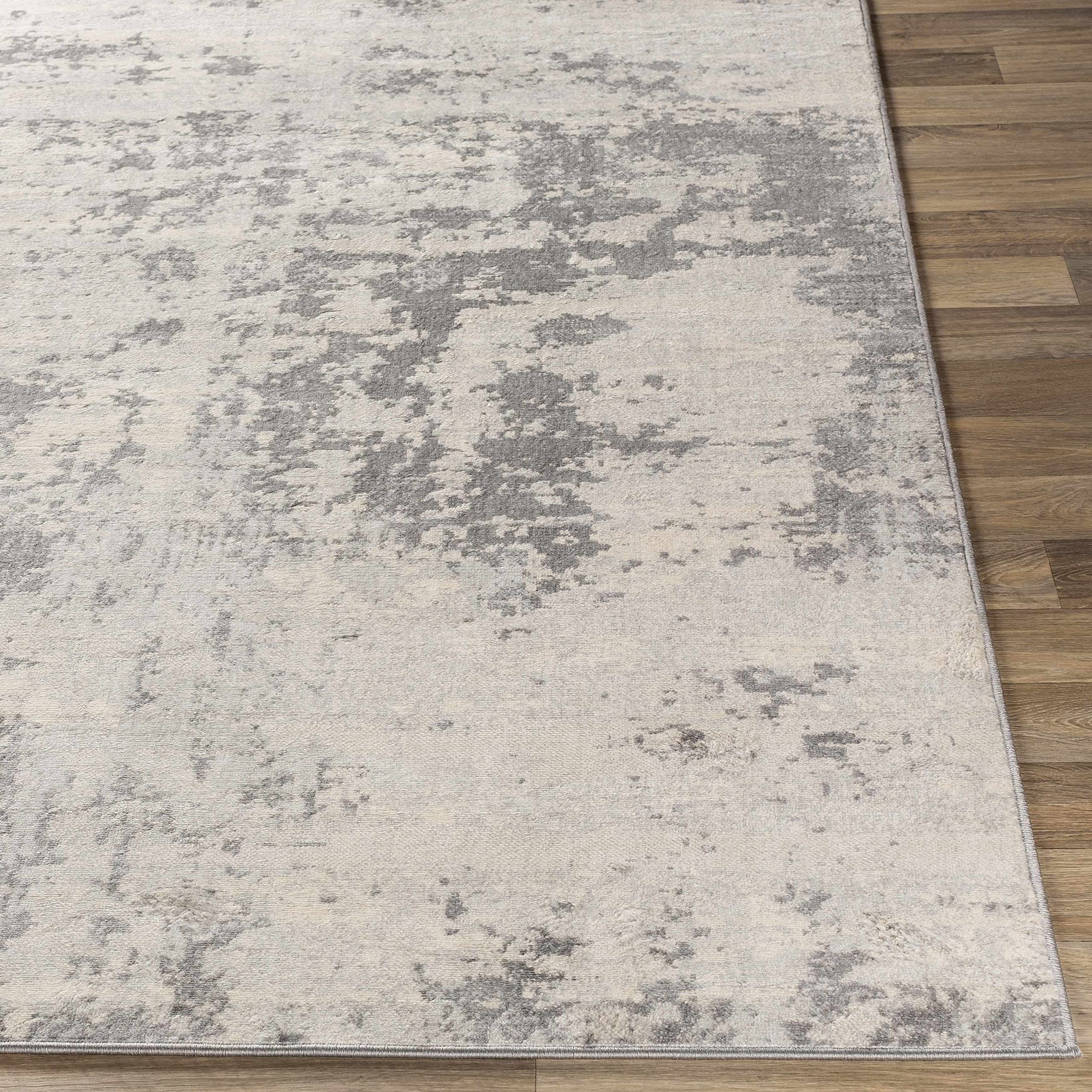 Hauteloom Apison Modern Area Rug 2' x 3' - Silver Gray Ivory - Soft Non-Slip Living Room Bedroom Rug for Home Decor, Dorm, Office - Perfect for Cozy Spaces and High Traffic Areas