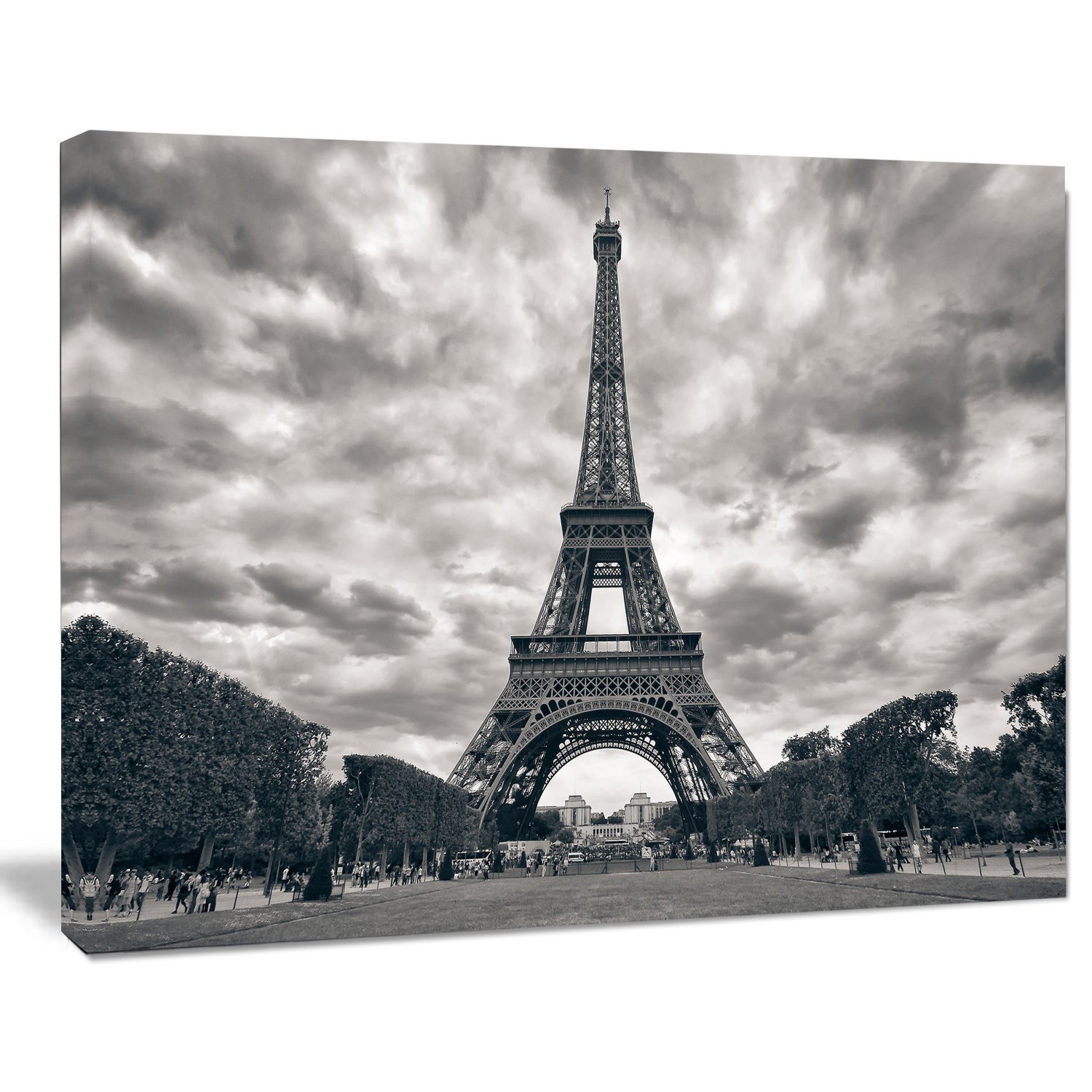 Paris Eiffel Tower Canvas Art Print - Dramatic Skyline Wall Decor for Living Room, Office & Bedroom - High Quality Landscape Photography Wall Art