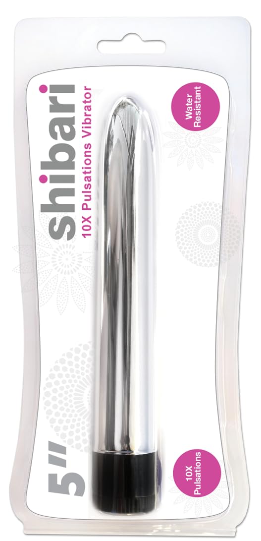 Shibari Classic Bullet Vibrator - 5 Inch Rechargeable Waterproof Adult Sex Toy for Women & Couples | Powerful Clitoral & G-Spot Stimulator | ABS Plastic Body | Discreet & Quiet Vibrating Massager for Solo Play, Foreplay & Partnered Intimacy (Silver)