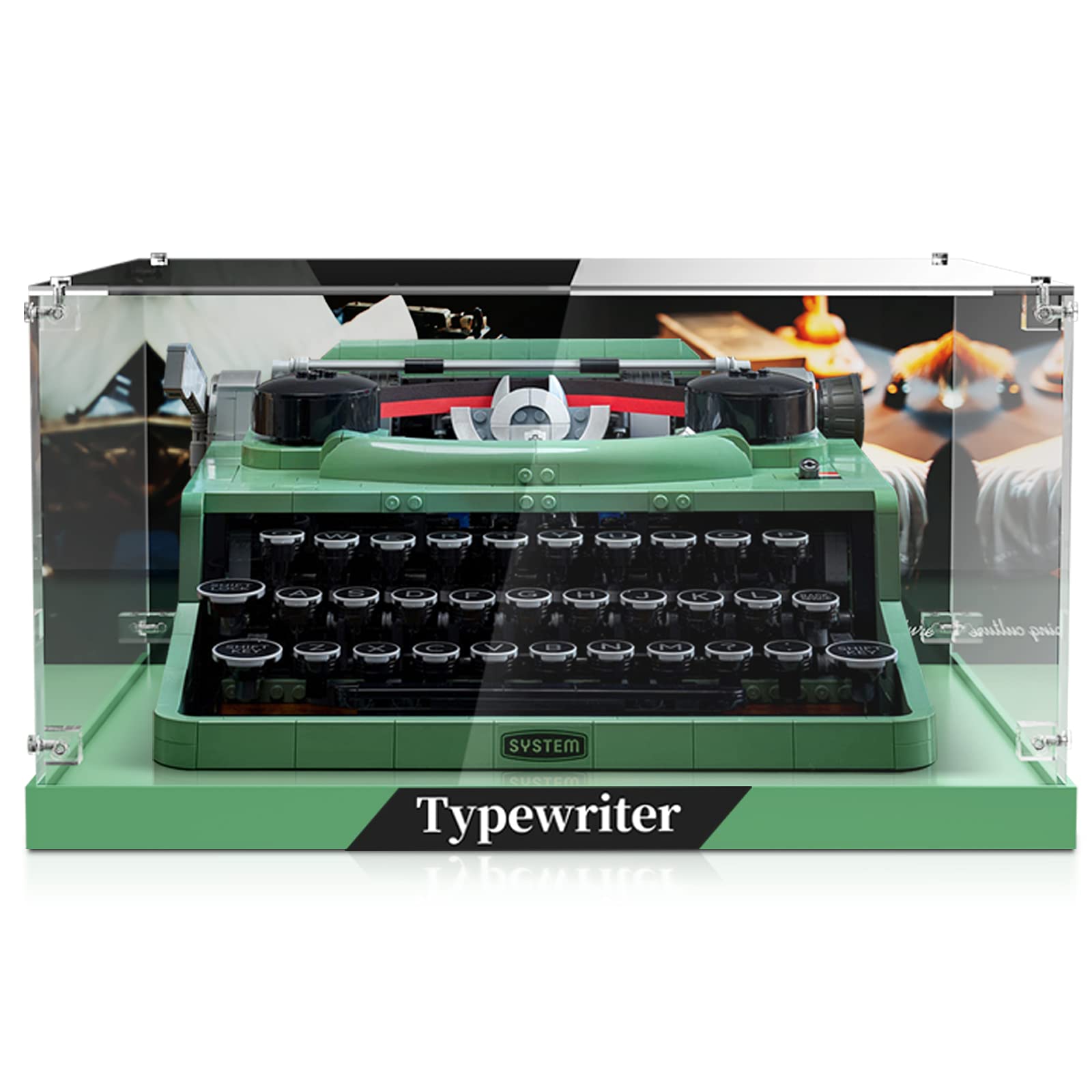 Acrylic Display Case for Lego Ideas Typewriter 21327 - Dust-Proof Clear Showcase Box for Building Blocks Model Set (Model Not Included) | Perfect for Home Office Decor & Collector's Display