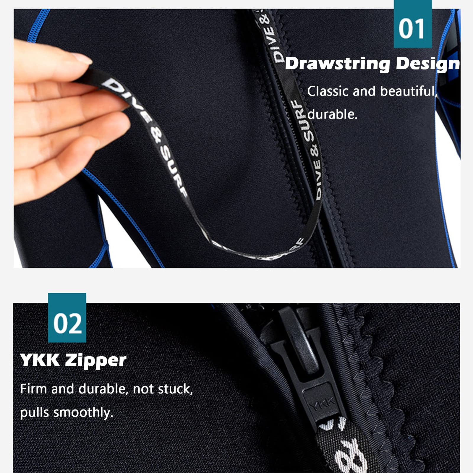 3mm Neoprene Full Body Wetsuit for Men - Long Sleeve Diving Suit with Back Zipper & UV Protection - Ideal for Swimming, Diving, Surfing, Kayaking, Snorkeling - Perfect for Ocean Adventures and Water Sports Enthusiasts
