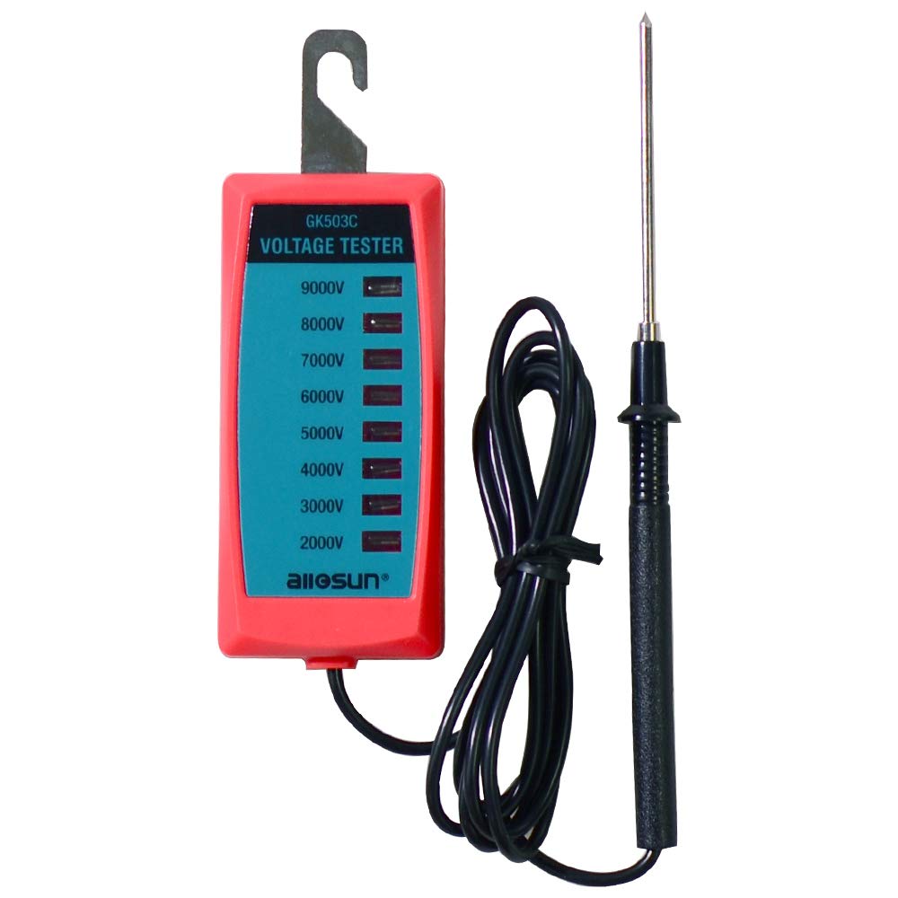 ALLOSUN GK503C Neon Electric Fence Voltage Tester - Up to 9000V Detection, Fault Finder Tool for Electric Fences (Red) - Perfect for Farm, Ranch & Livestock Fence Maintenance