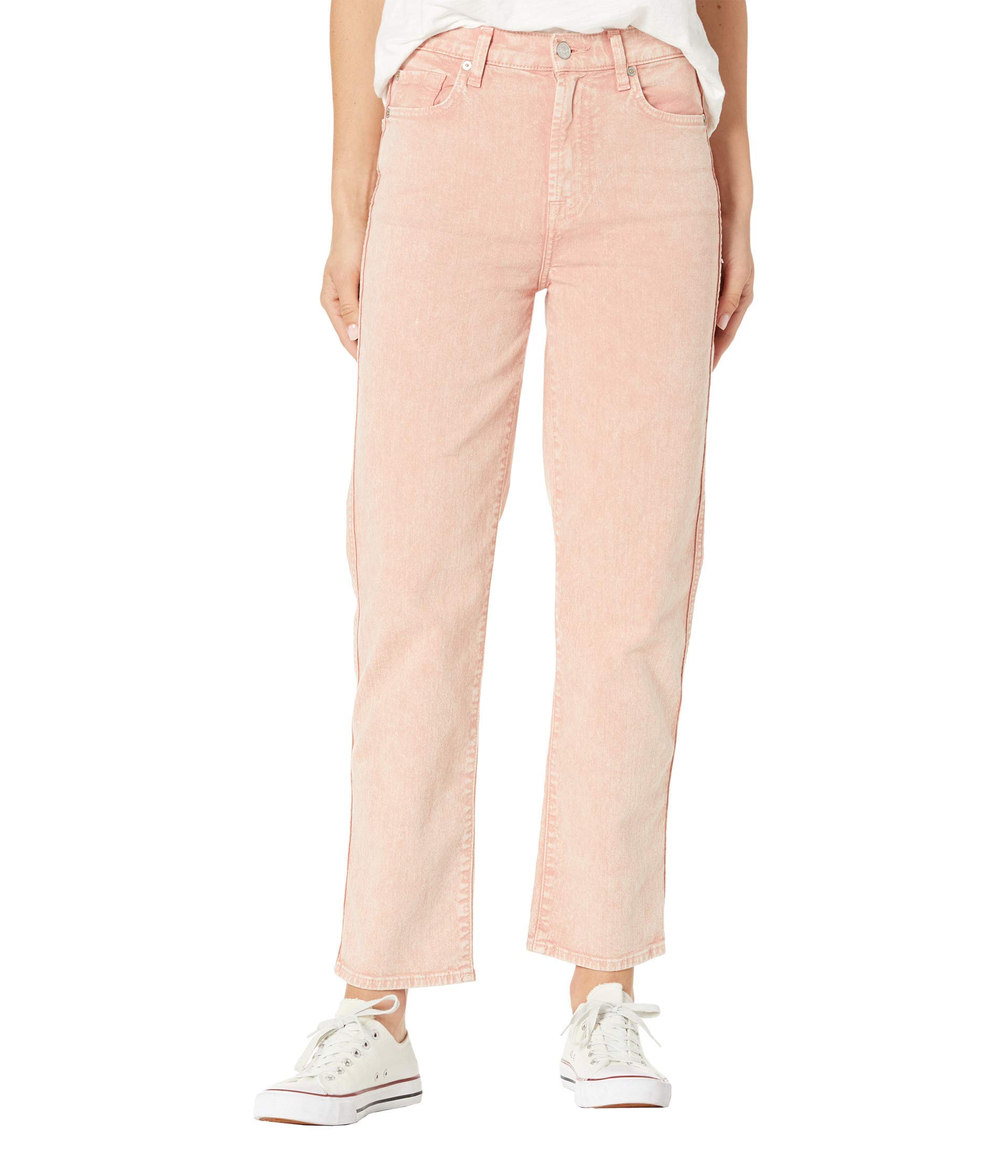 7 For All Mankind Women's High Waist Cropped Straight Jeans - Mineral Rose Wash | Comfortable & Stylish for Casual Wear, Office & Date Night