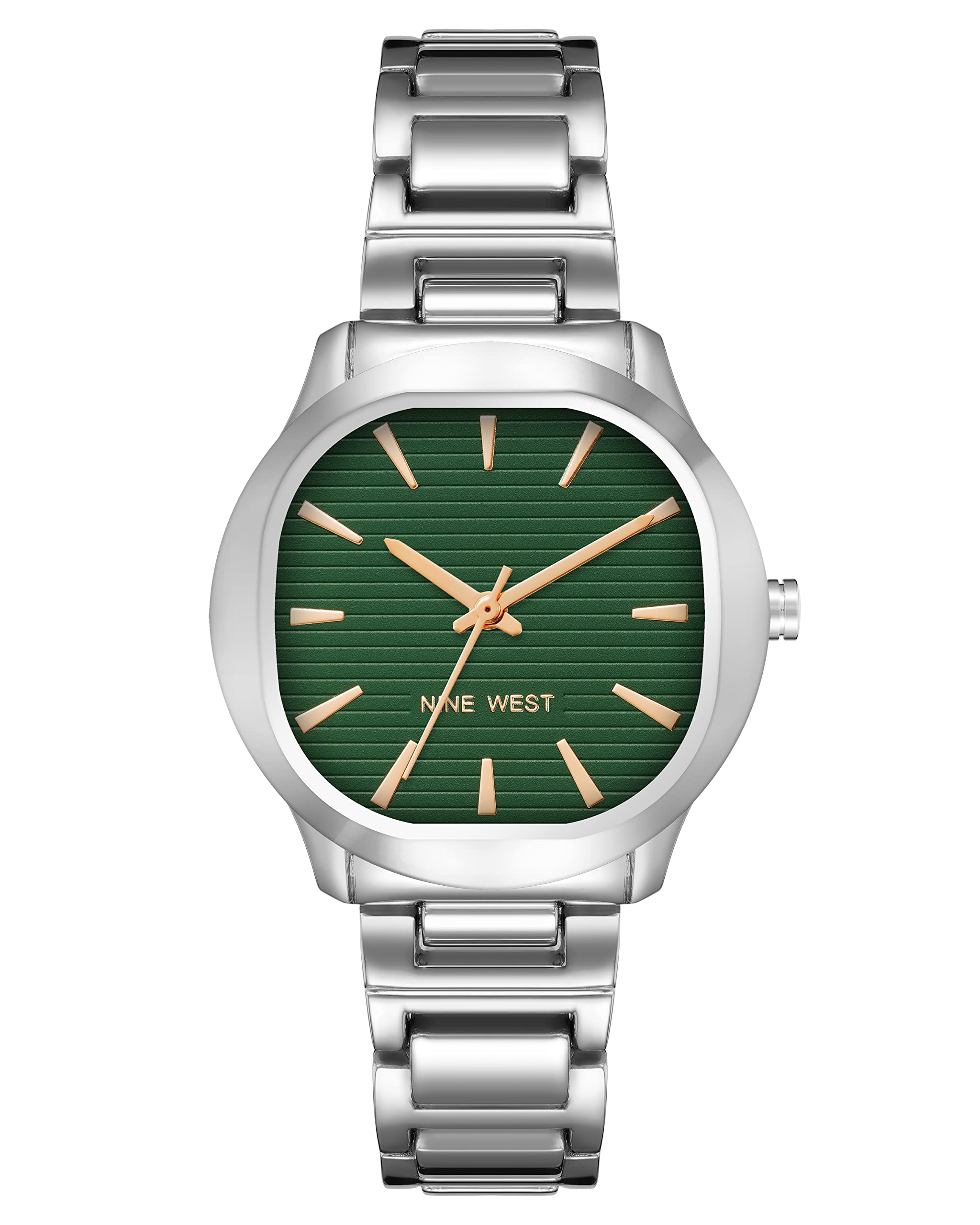 Nine West Women's Fashion Bracelet Watch - Elegant Gold-Tone Stainless Steel Band with Crystal Accents | Perfect for Office, Party & Everyday Wear