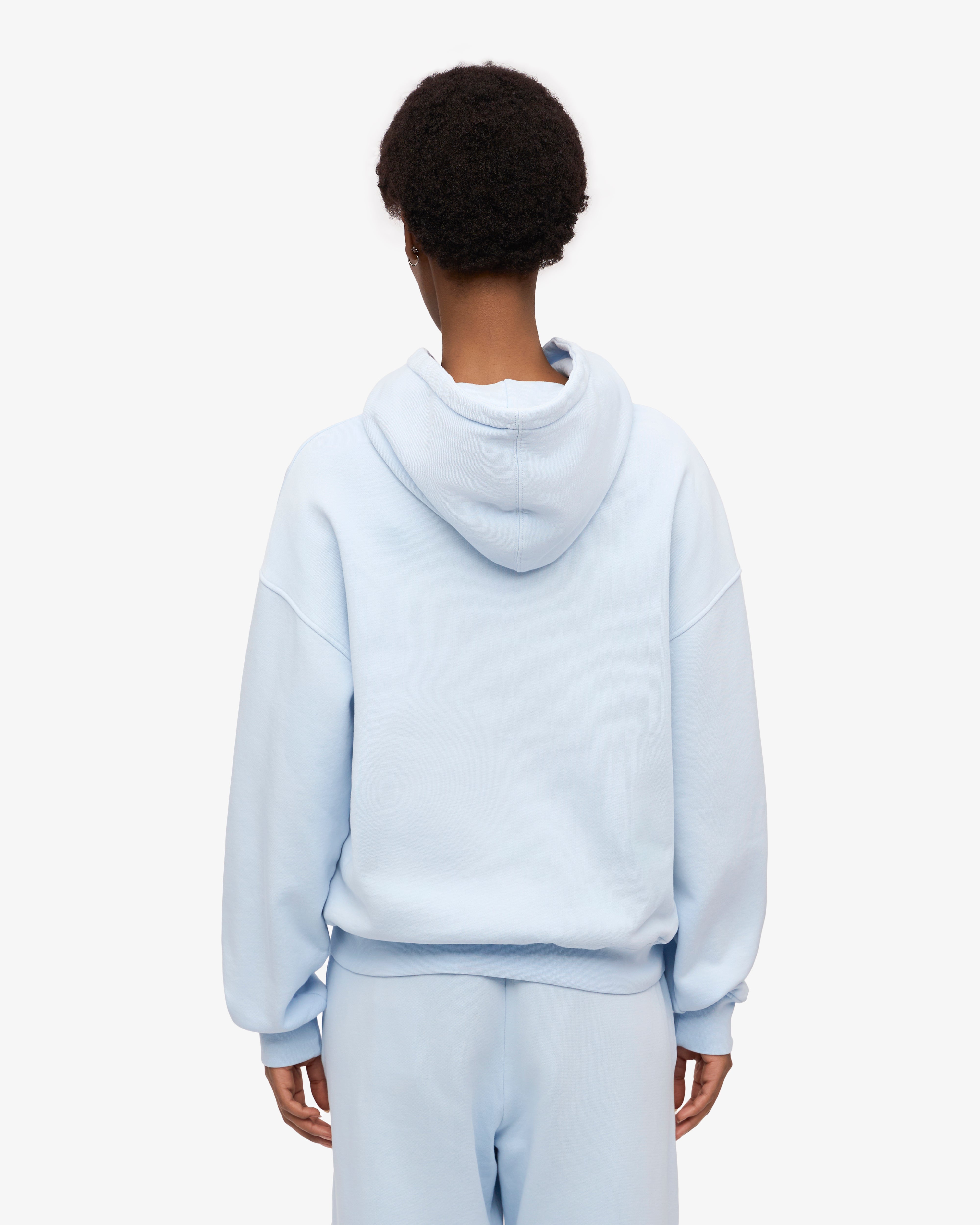 Organic Oversized Zip Hoodie for Women & Men - Polar Blue - Cozy Fleece Pullover for Casual Wear, Loungewear & Outdoor Activities
