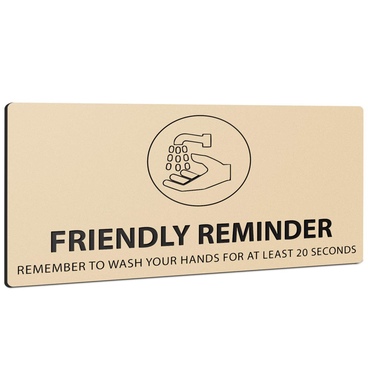 Plastic Hand Washing Sign - Durable Restroom Hygiene Signage for Bathrooms, Kitchens & Public Spaces - ADA Compliant Wash Your Hands Notice