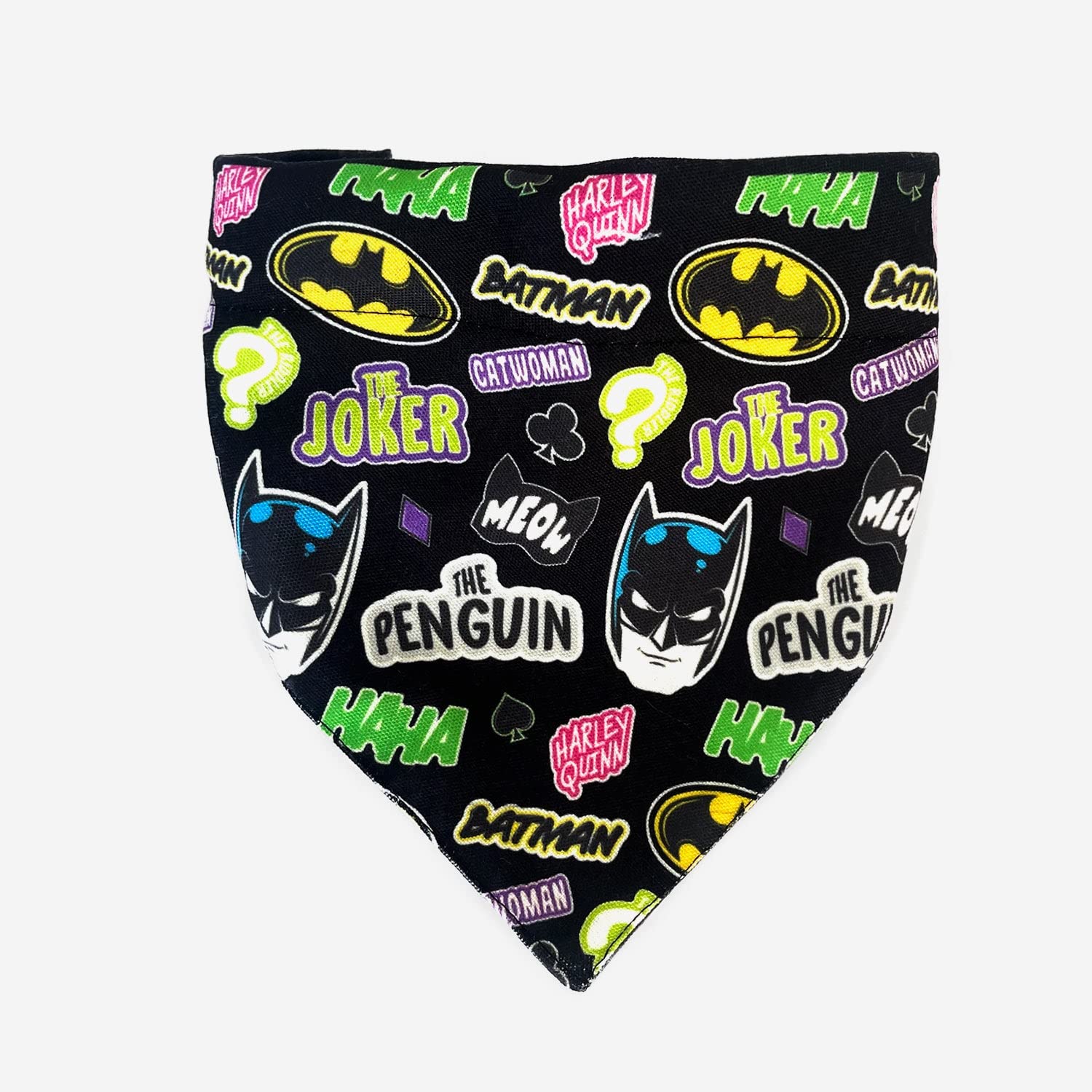 TDIT XDC Batman Reversible Dog Bandana with Adjustable Collar for Large Dogs - Perfect for Pet Costumes, Halloween & Superhero Themed Parties