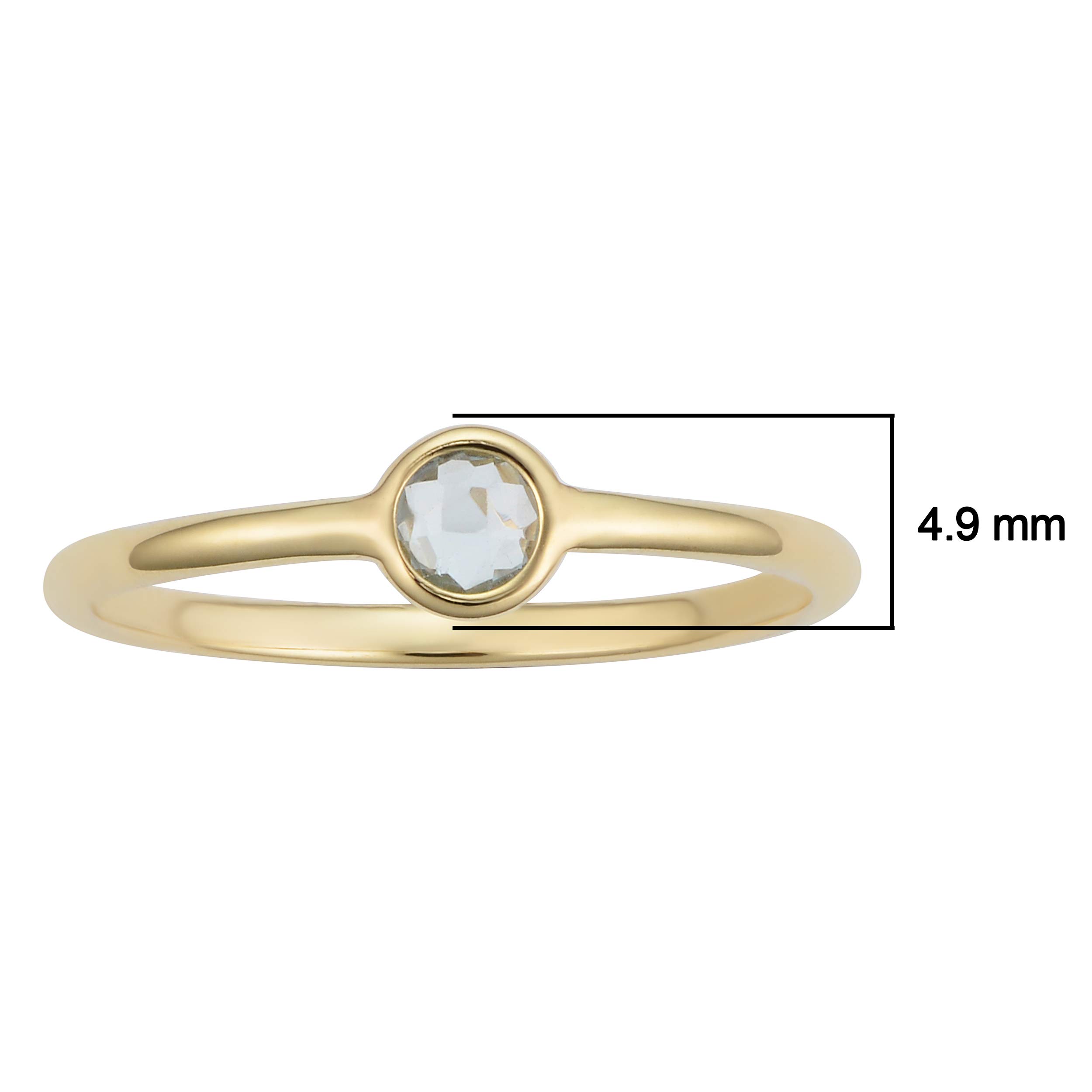 14K Yellow Gold Genuine Amethyst or Blue Topaz Minimalist Ring for Women - Elegant Everyday Jewelry, Perfect for Office, Date Night & Special Occasions